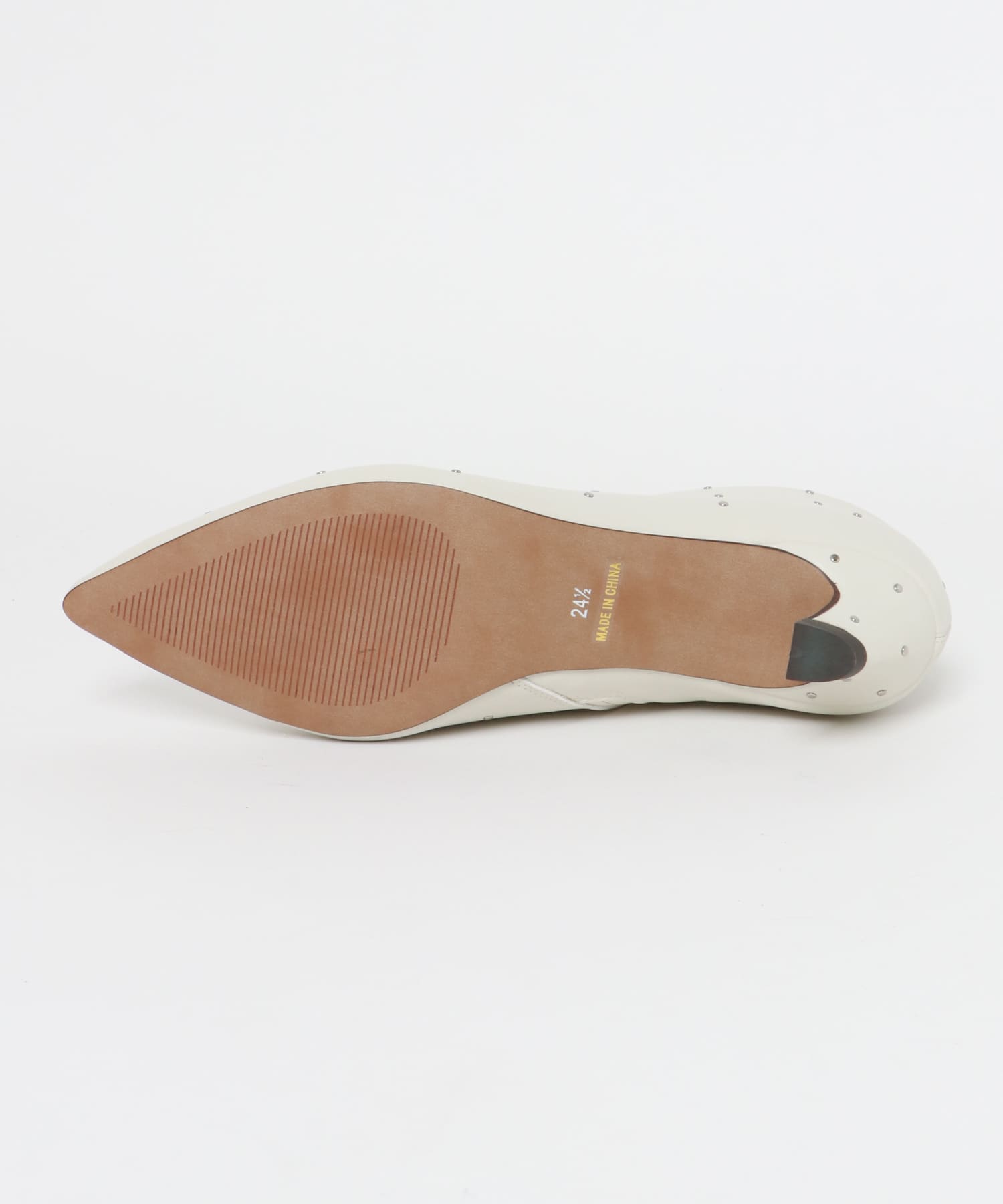 LE VERNIS　Stud pointed boots ホワイト 23.5
