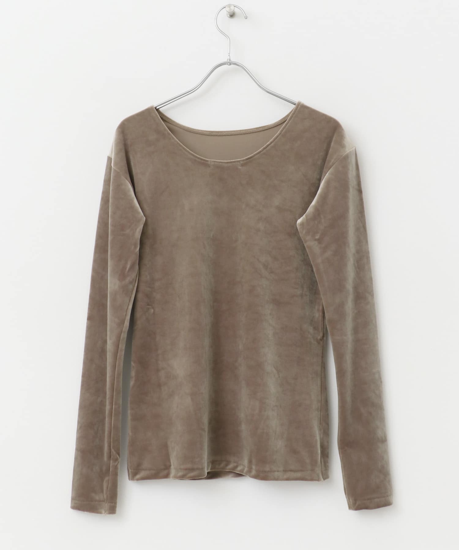 『別注』GREYCHORD×ROSSO　MIRAベロアカットソー FAWN GREY 1