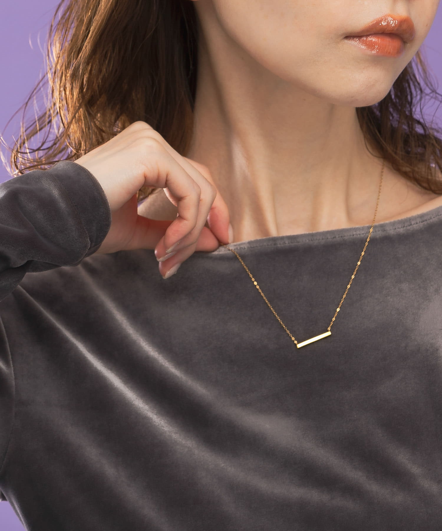 Favorible　2WAY bar necklace GOLD FREE