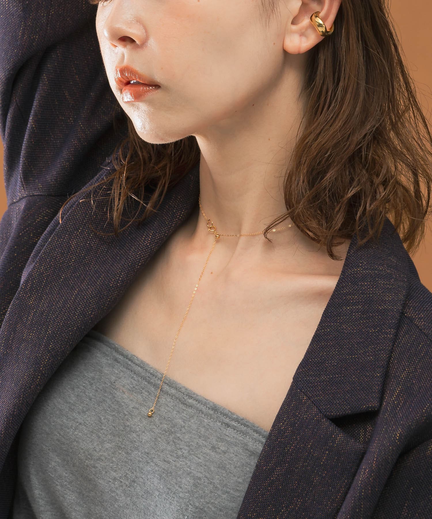 Favorible　2WAY bar necklace GOLD FREE