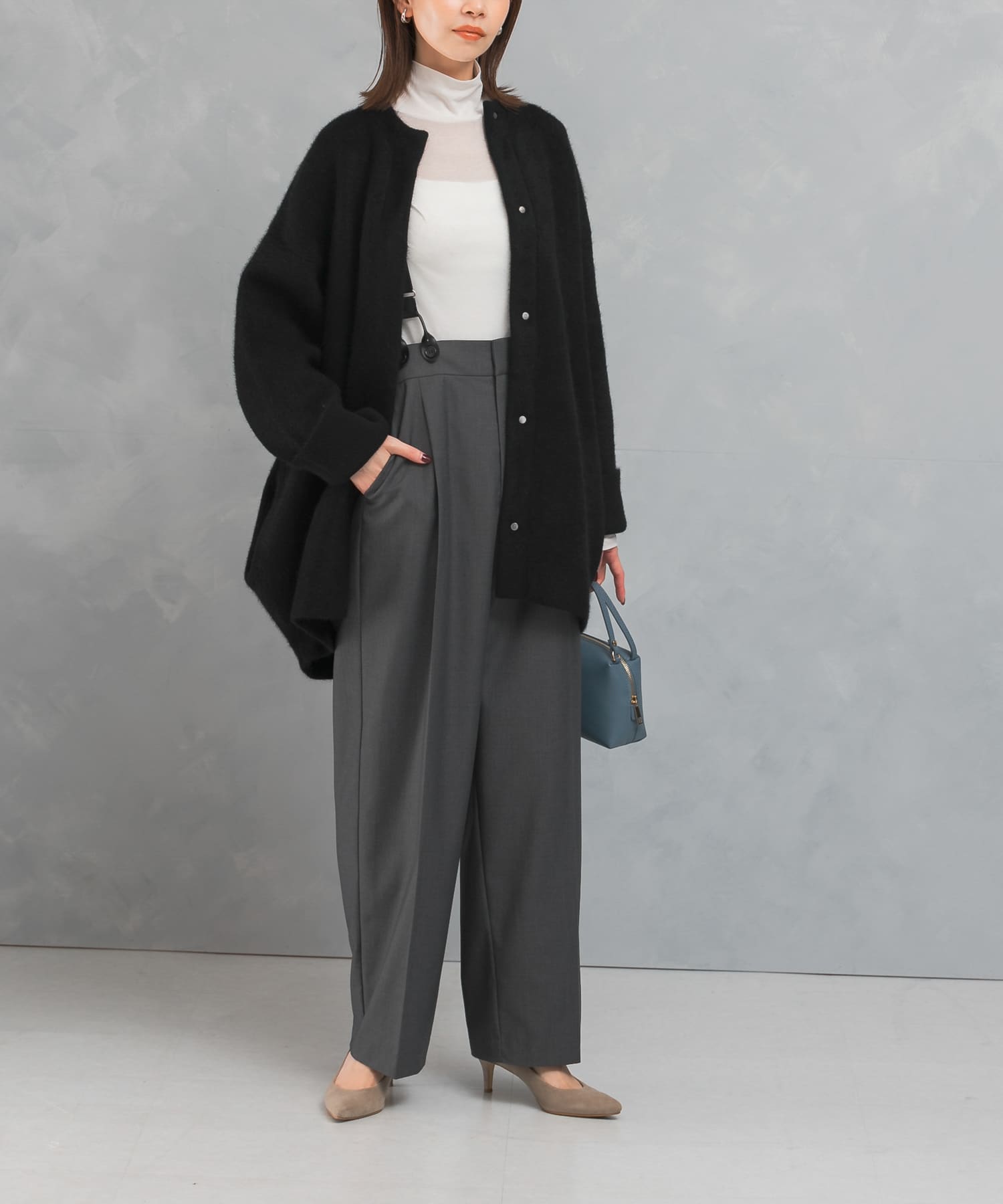 ELENDEEK BASIC CN RACCOON MIX CARDIGAN(1 BLK): トップス｜URBAN