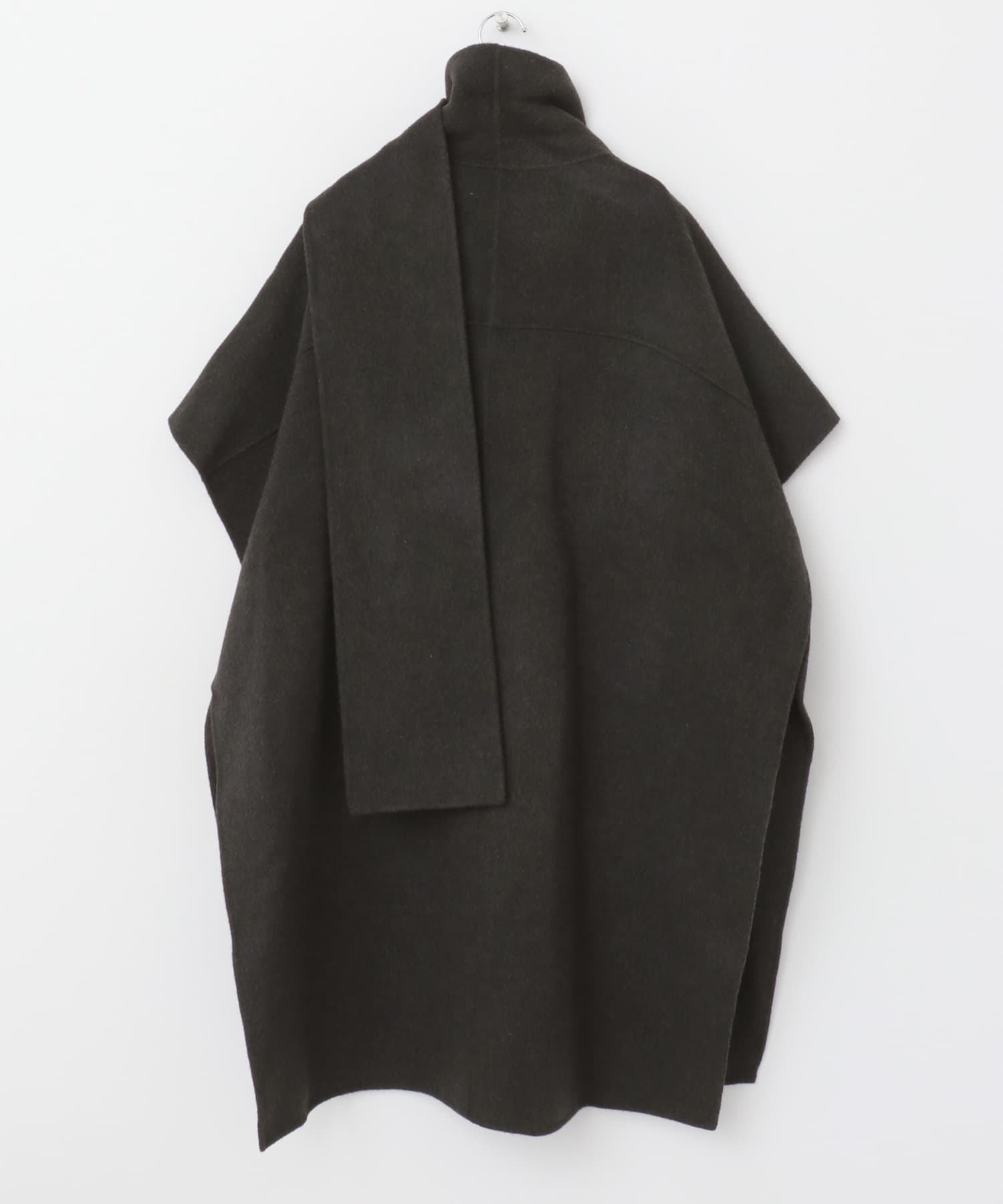 le　WOOL MUFFLER HANDMADE CAPE CHACOAL FREE