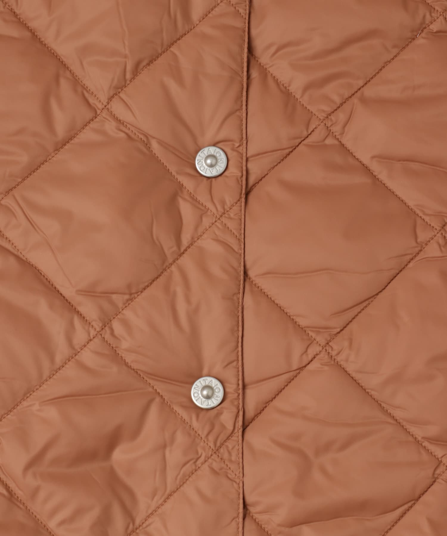 TAION　VNECK LONG DOWN GILET BRICKBROWN M