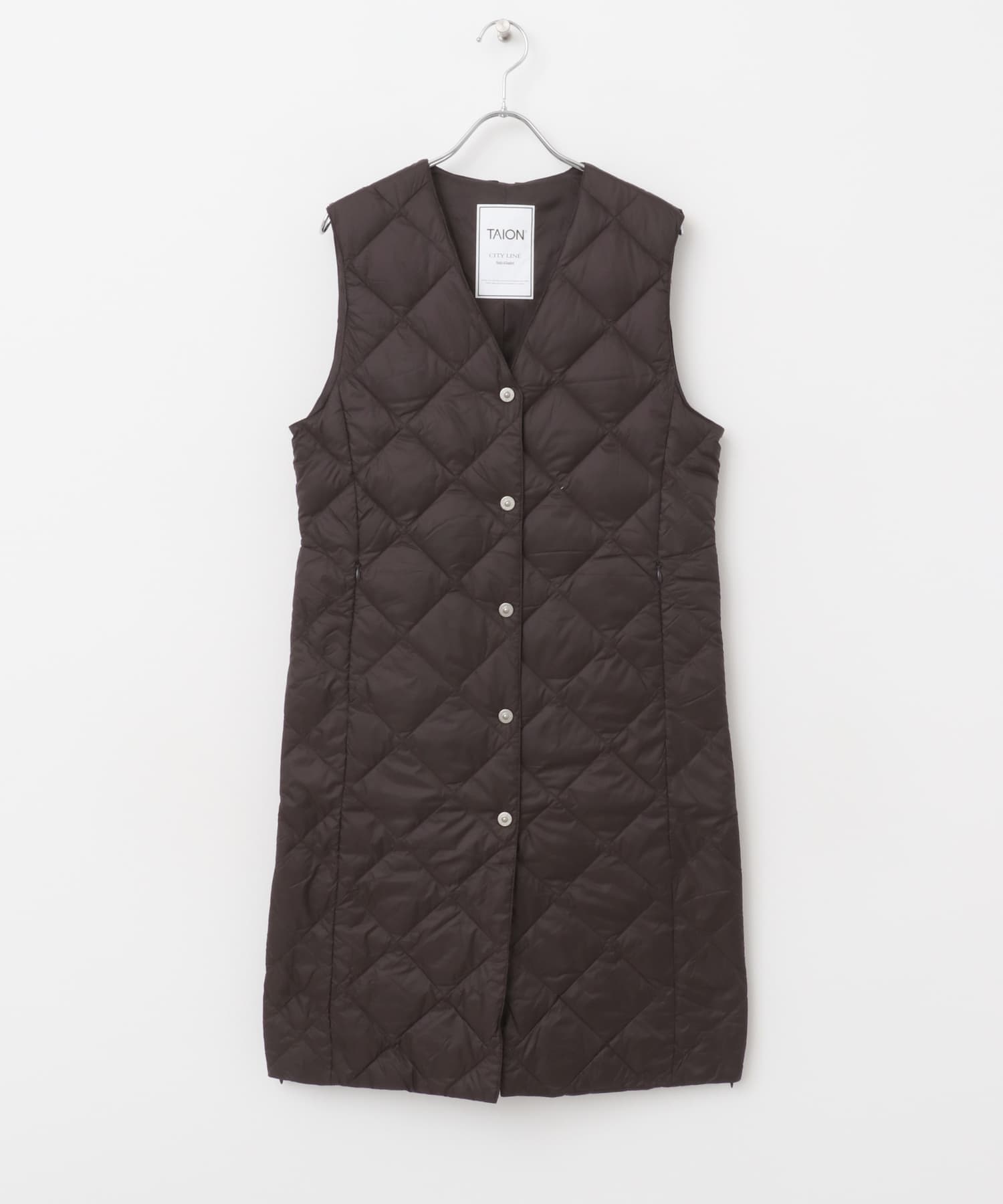 TAION　VNECK LONG DOWN GILET DCHOCO M