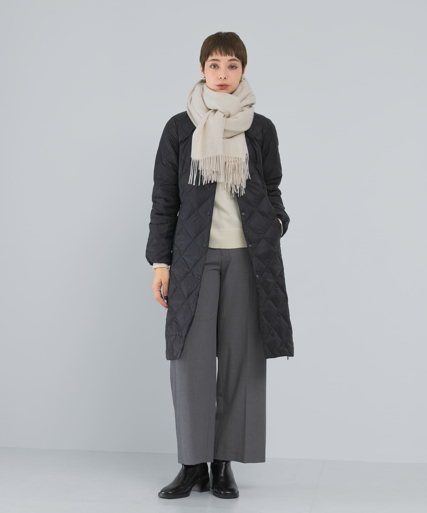 TAION　CREW NECK LONG DOWN COAT