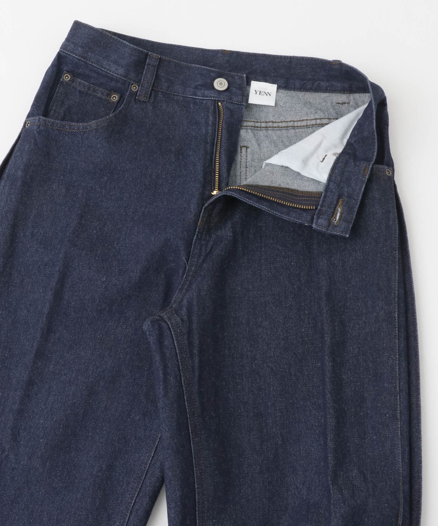 YENN　SIDE PLEATED DENIM INDIGO 34