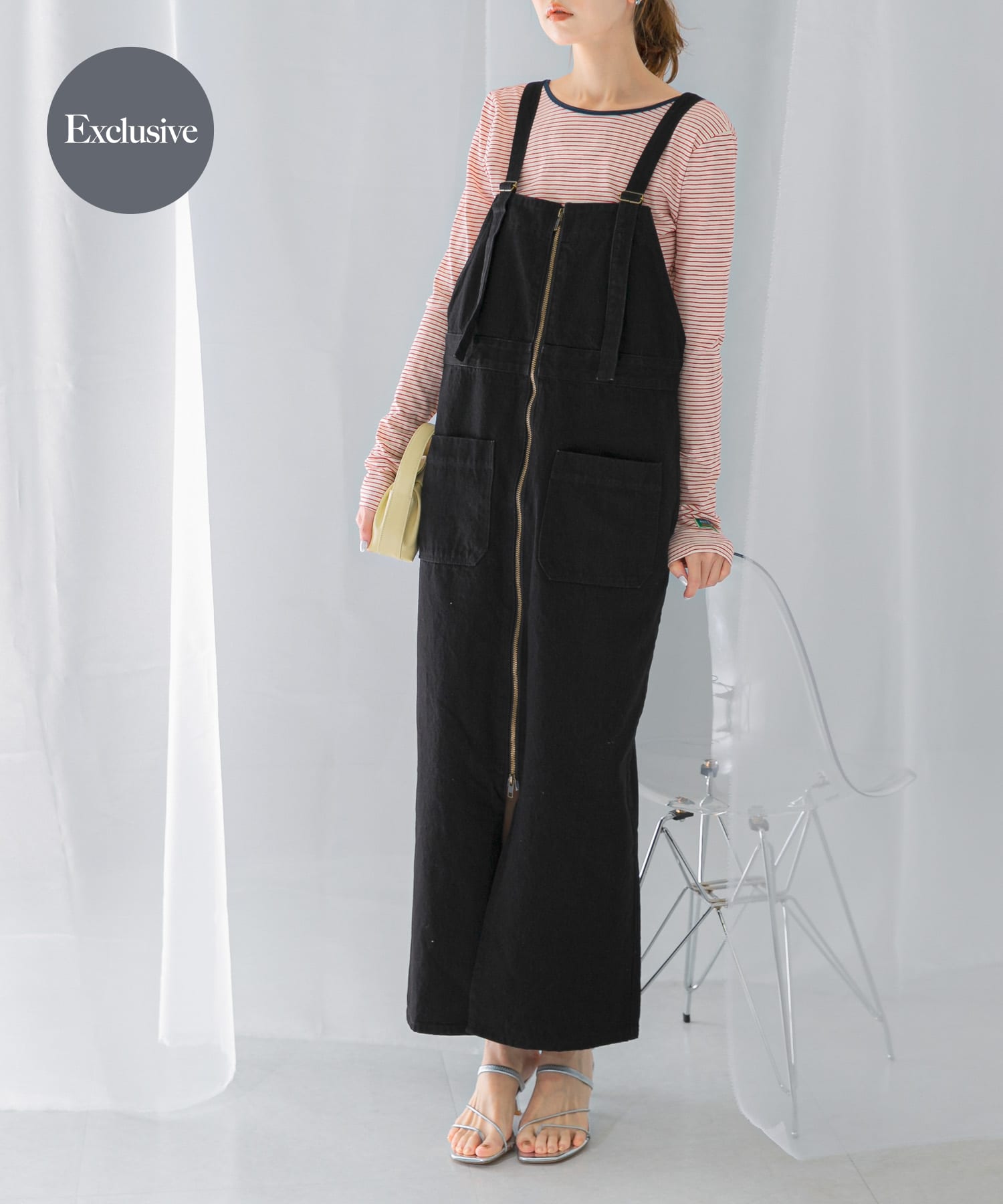 別注』Lee×ROSSO ILINE SALOPETTE SKIRT(S BKONEWASH): ワンピース
