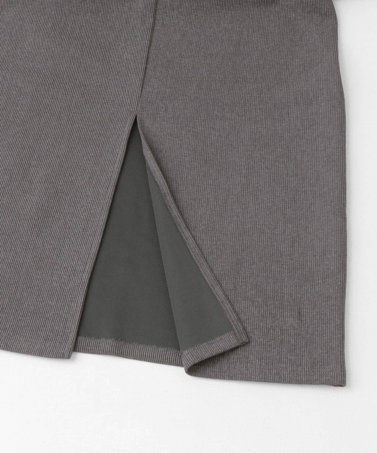 YENN　FADED RIB DRESS CHARCOAL FREE