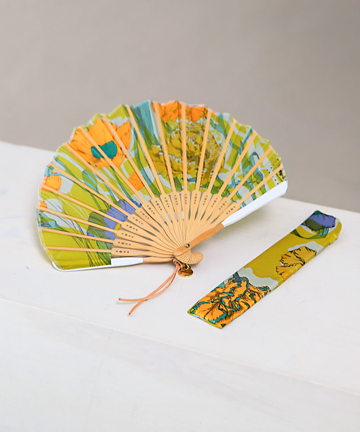 manipuri　扇子コラージュブルーム Yellow -