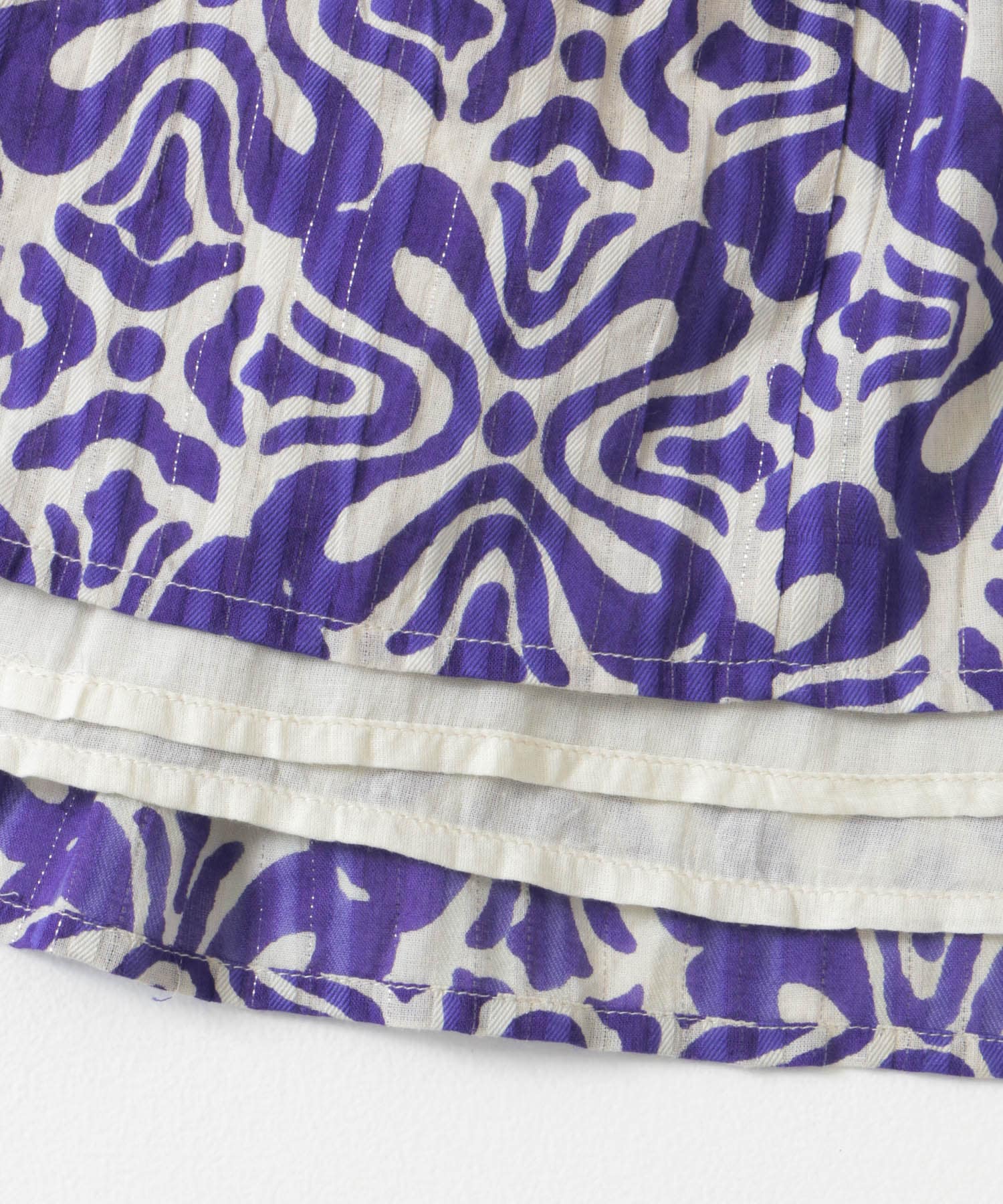 sara mallika COTTON LUREX RIPPLE PRINT DRESS(S BLUE): ワンピース