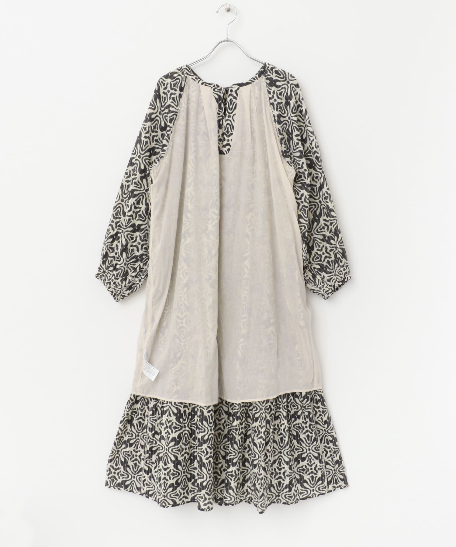 sara mallika COTTON LUREX RIPPLE PRINT DRESS(S BLUE