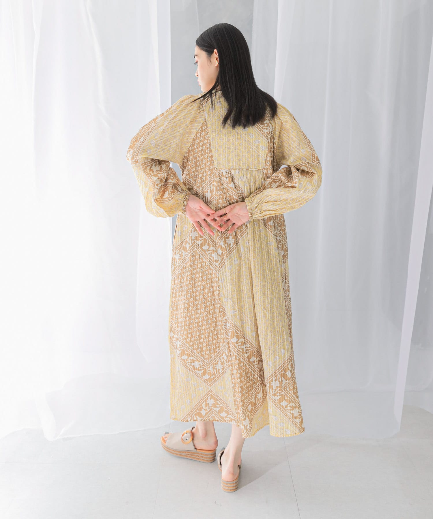 スカート Sara mallika CottonLurexBorderPrintSkirt 30%OFF 「sara mallika」 Cotton Lurex Border Print Long Dress