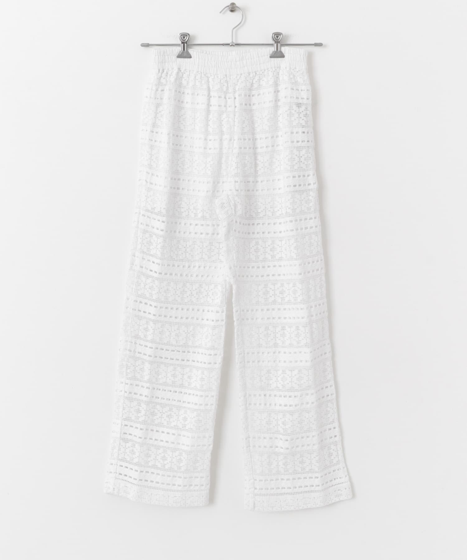 sara mallika　COTTON BORDER LACE PANTS WHITE S