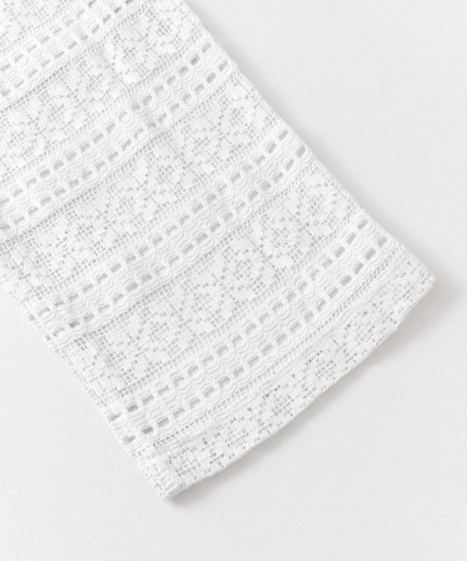 sara mallika　COTTON BORDER LACE PANTS WHITE S