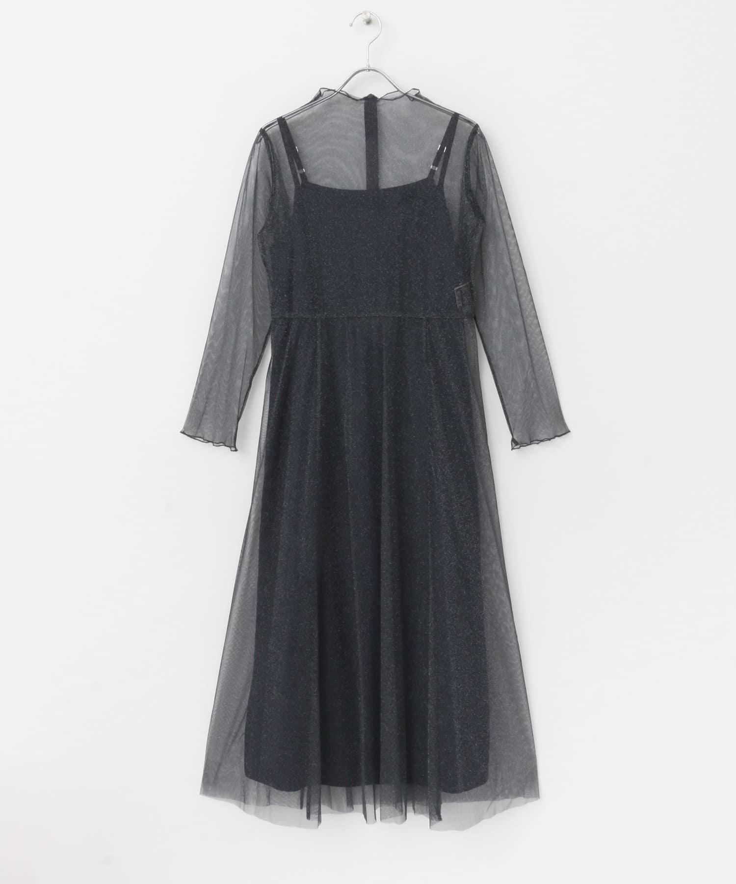 kaene　ラメチュールメロウワンピース navy 38