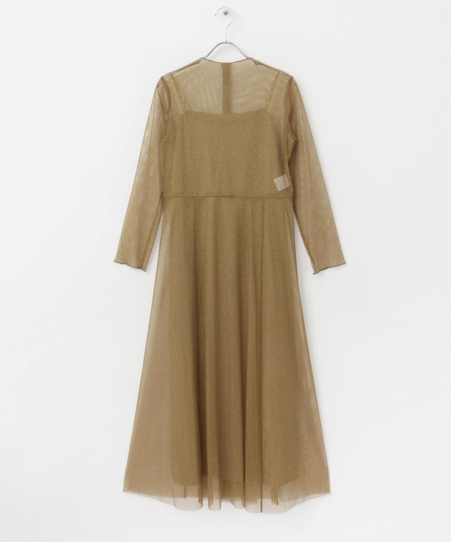 kaene　ラメチュールメロウワンピース browngold 38