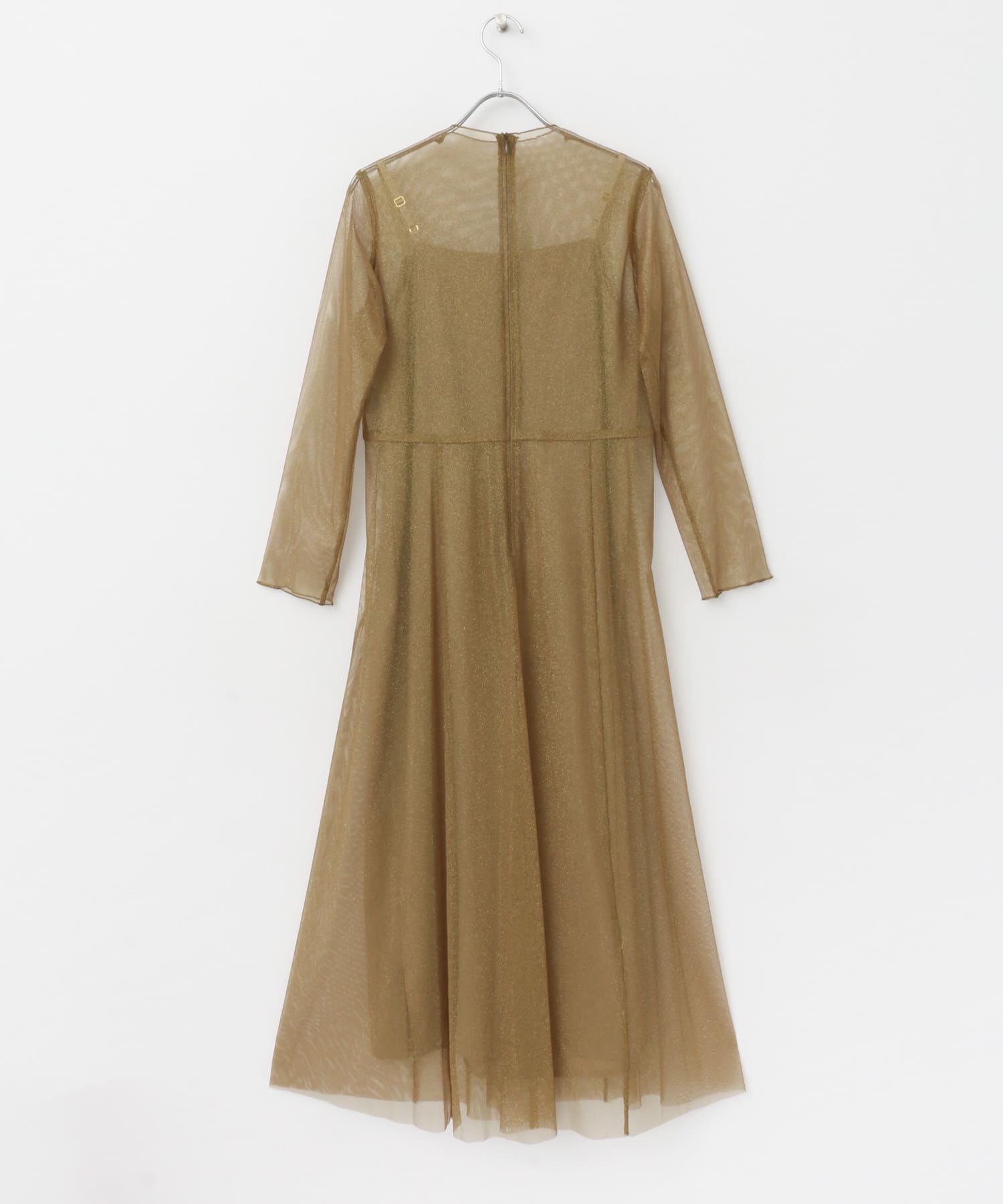 kaene　ラメチュールメロウワンピース browngold 38