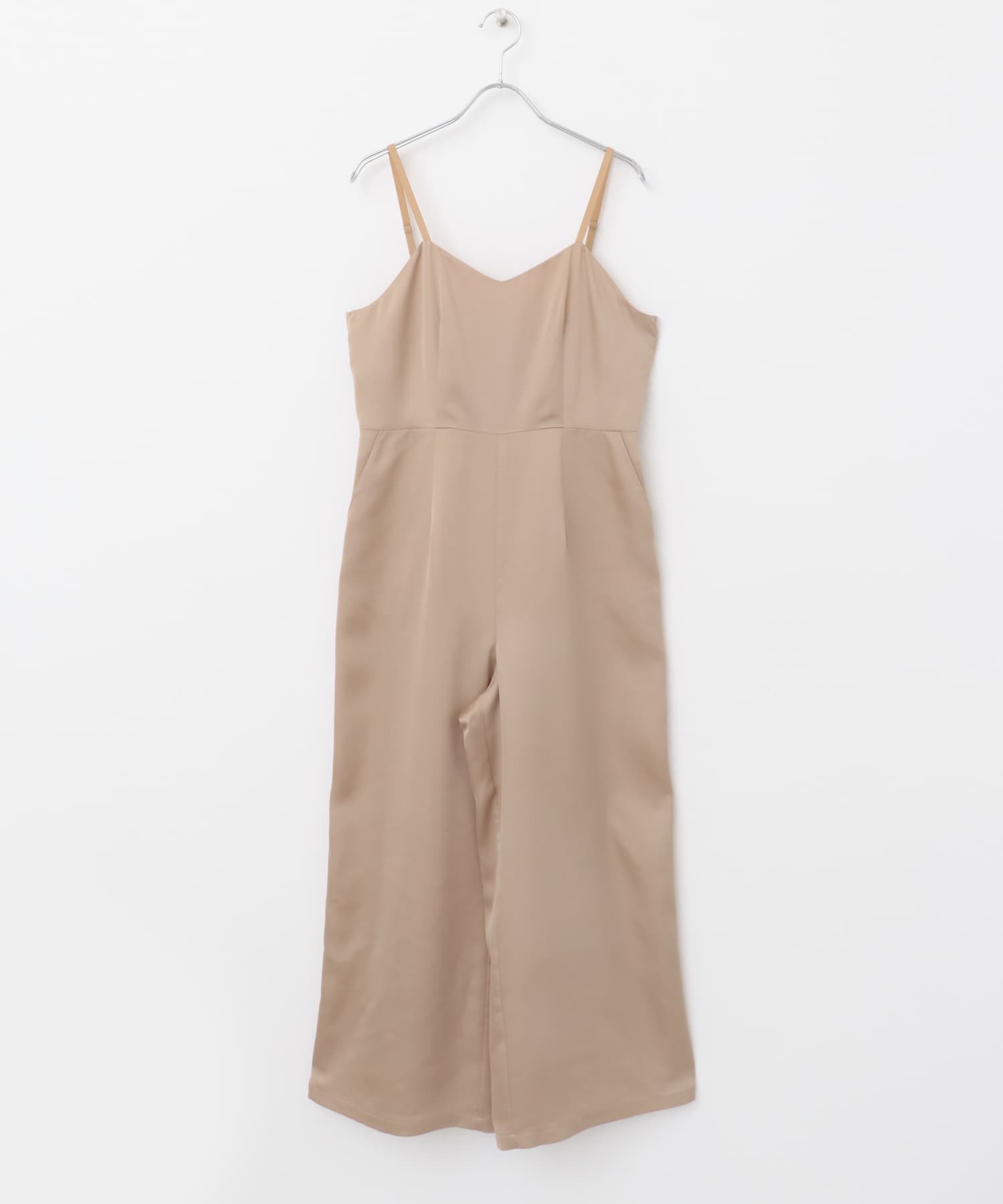 kaene　ドットパイピングオールインワン pinkbeige 38