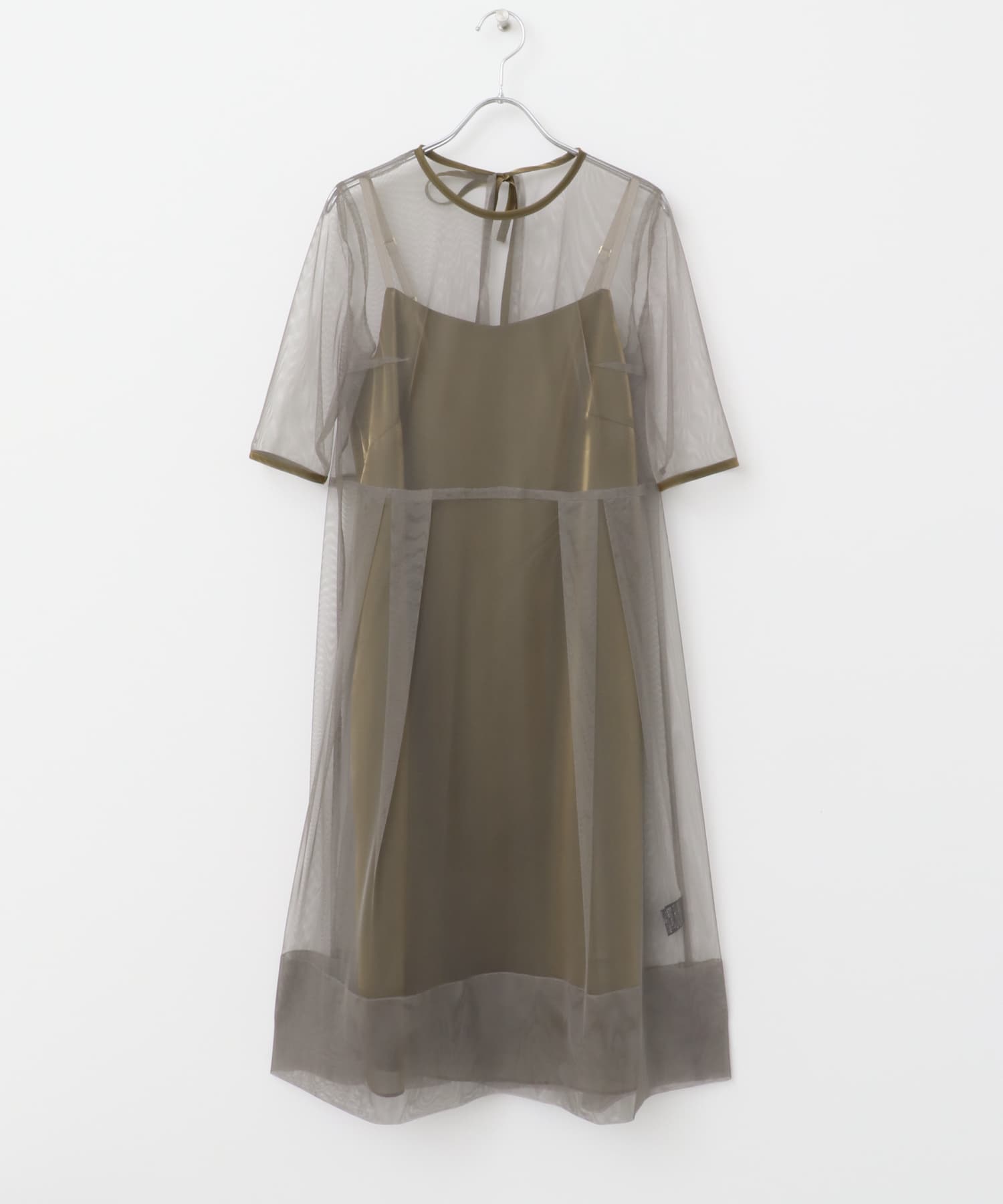 kaene　シャンブレーキャミドッキングドレス(sh) brown 36