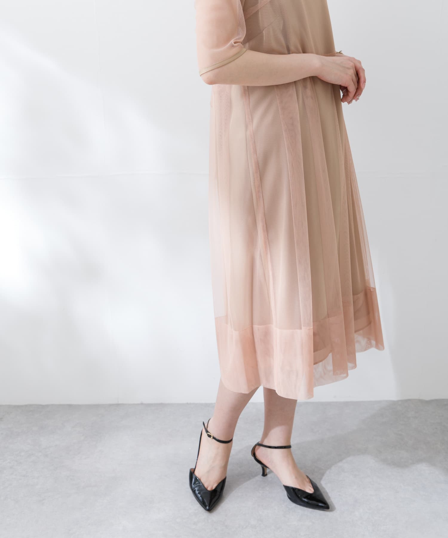 kaene シャンブレーキャミドッキングドレス(sh)(36 orange