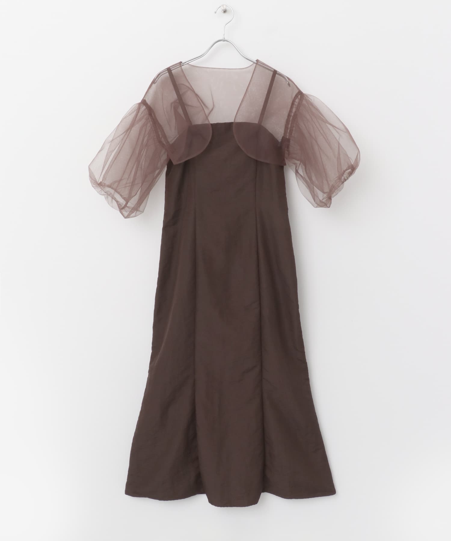 kaene　ボリュームバルーンスリーブドレス brown M