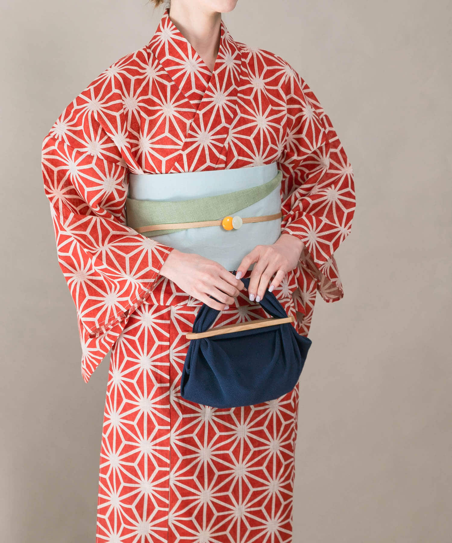 Furoshiki bag ちりめん NAVY -