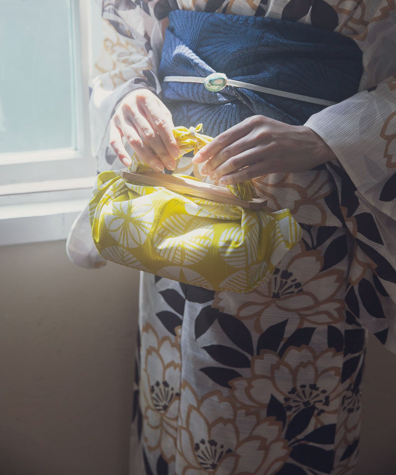 Furoshiki bag 伊砂文様 YELLOW -