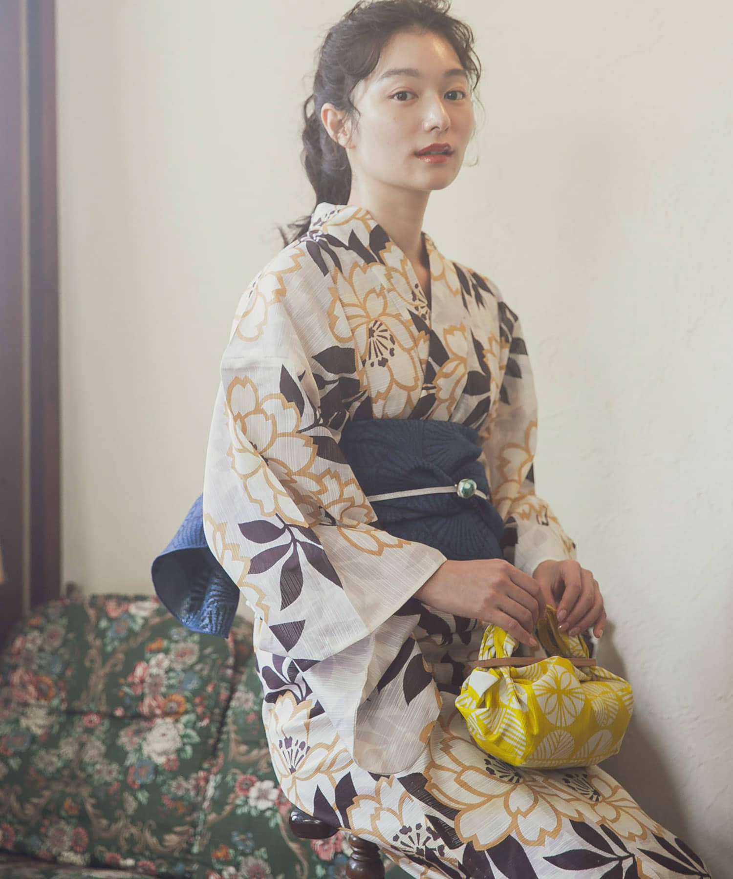 Furoshiki bag 伊砂文様 YELLOW -