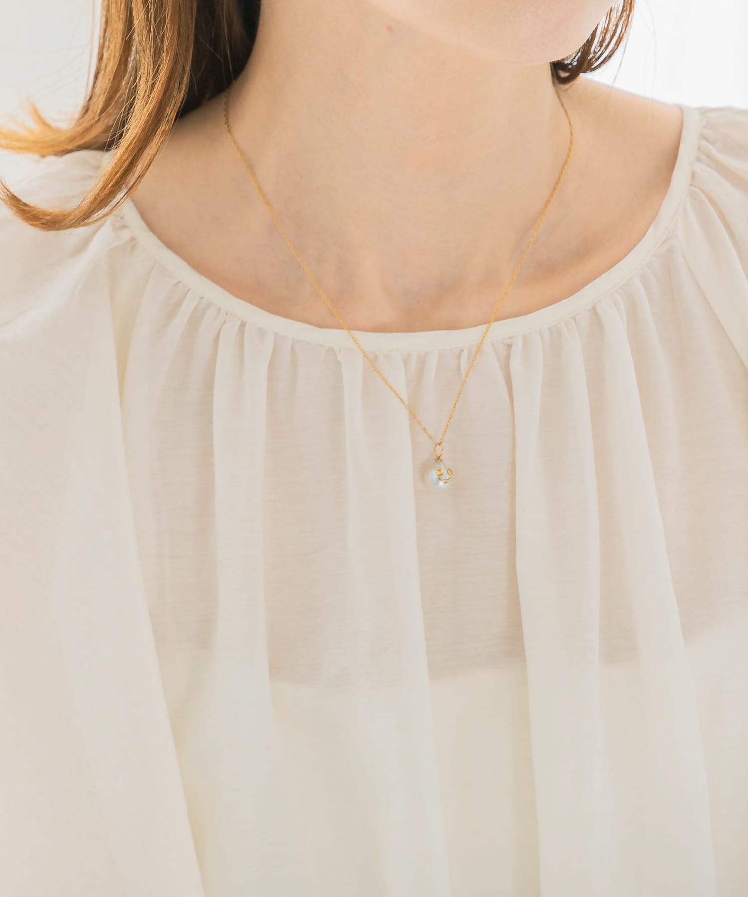 Favorible　Smiley Top Necklace GOLD FREE
