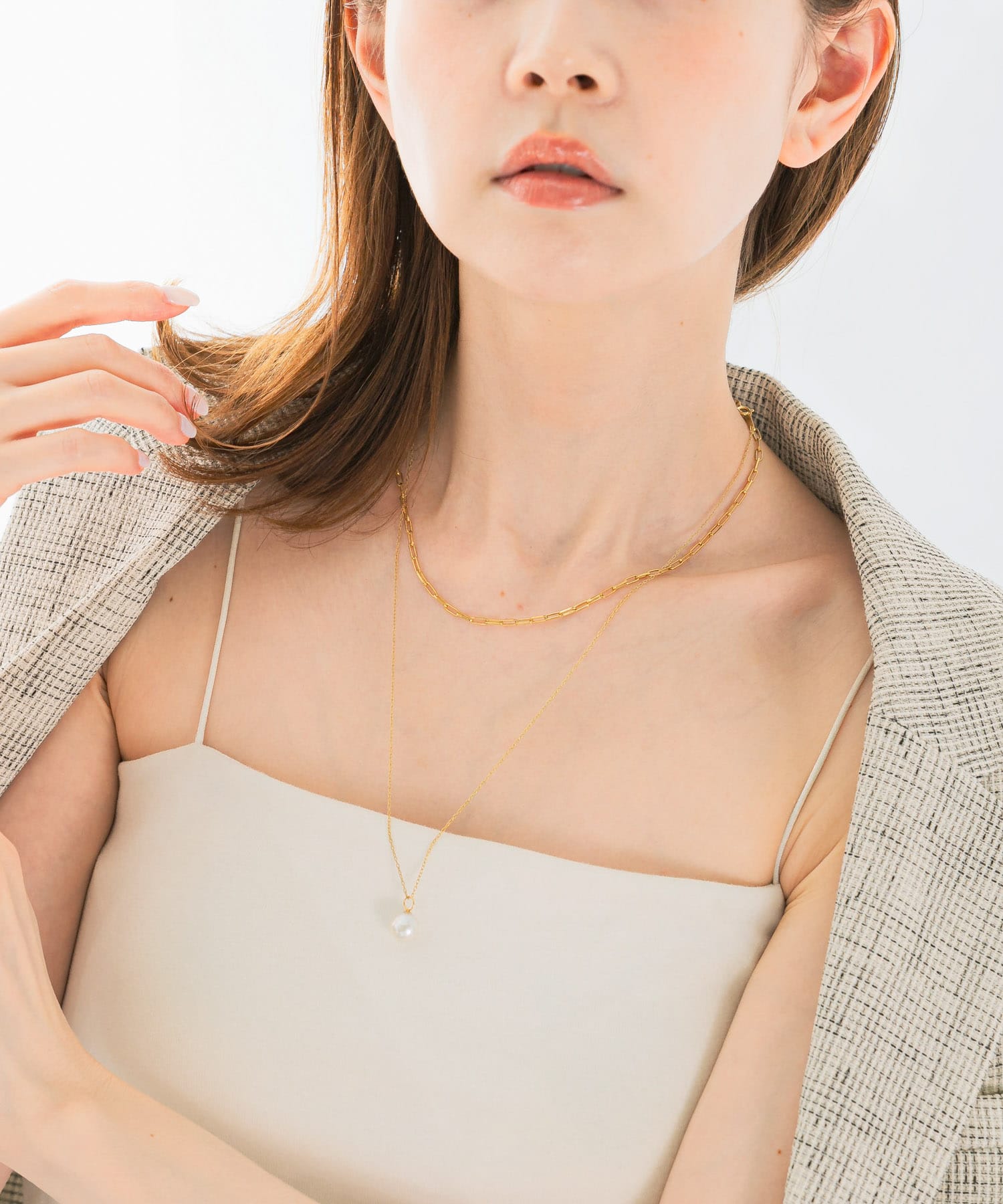 Favorible　Chain Layered Necklace GOLD FREE