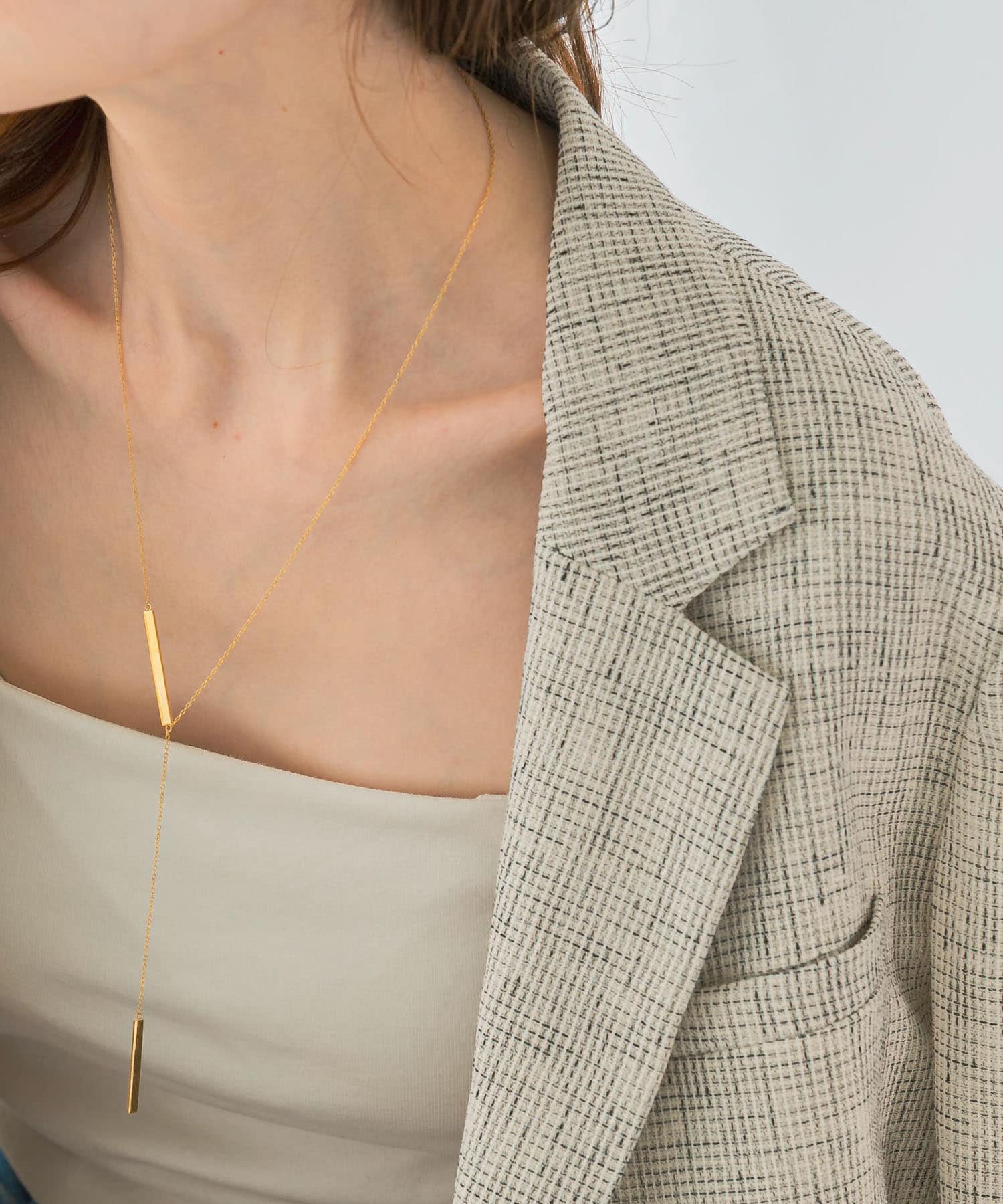 Favorible　Bar Motif Lariat GOLD FREE