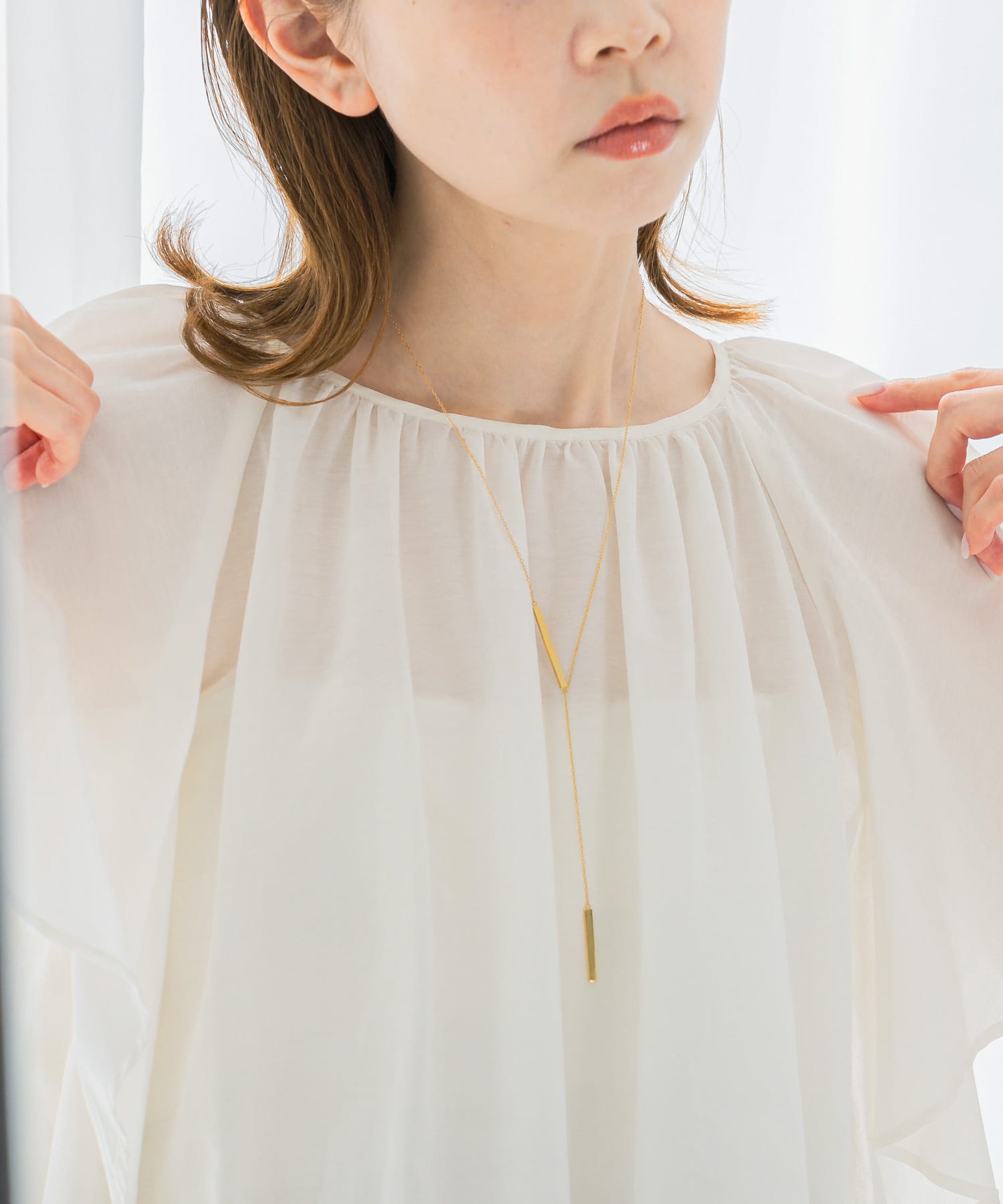 Favorible　Bar Motif Lariat GOLD FREE