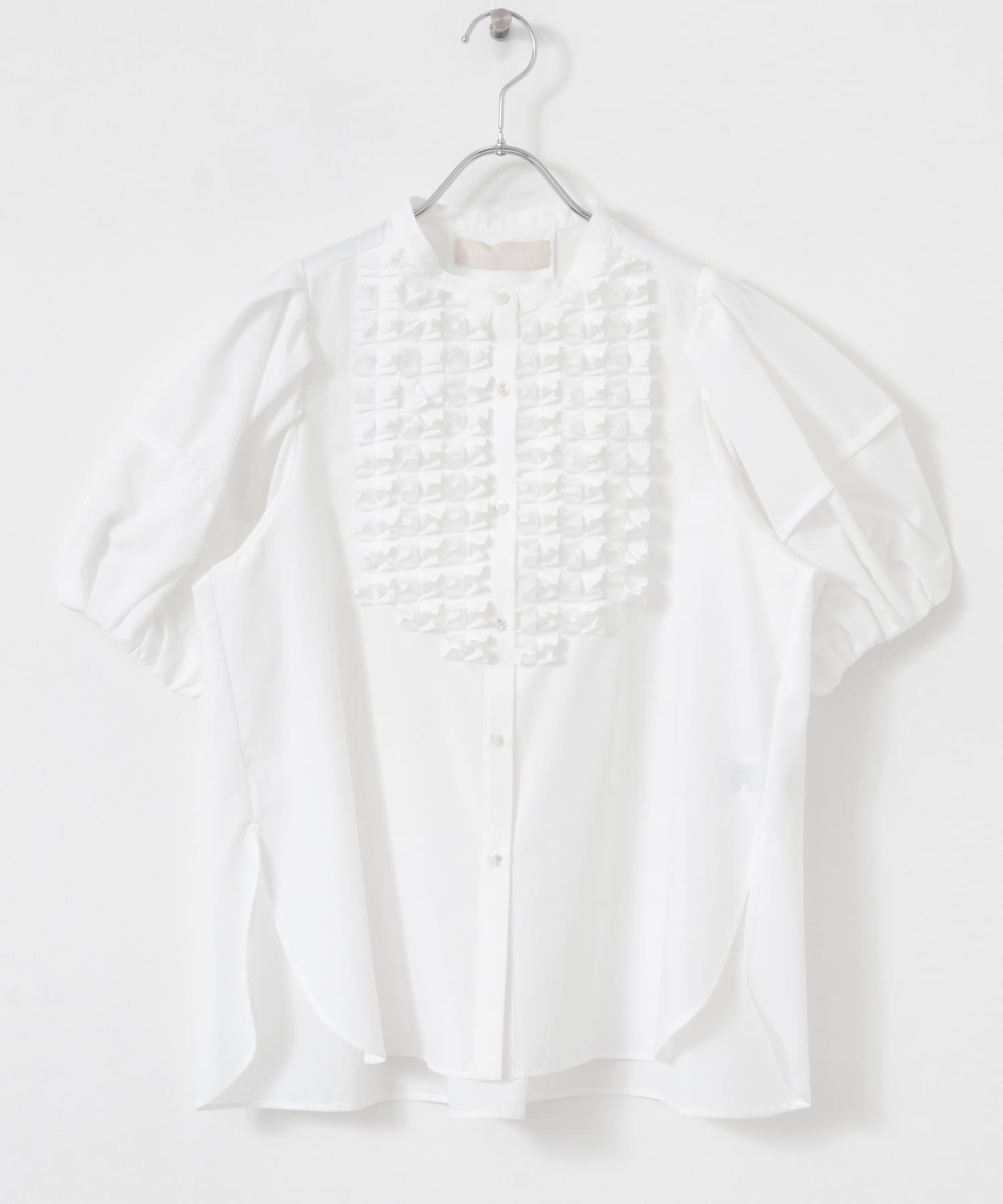 MARILYN MOON　Modern tuck frill volume blouse WHITE FREE