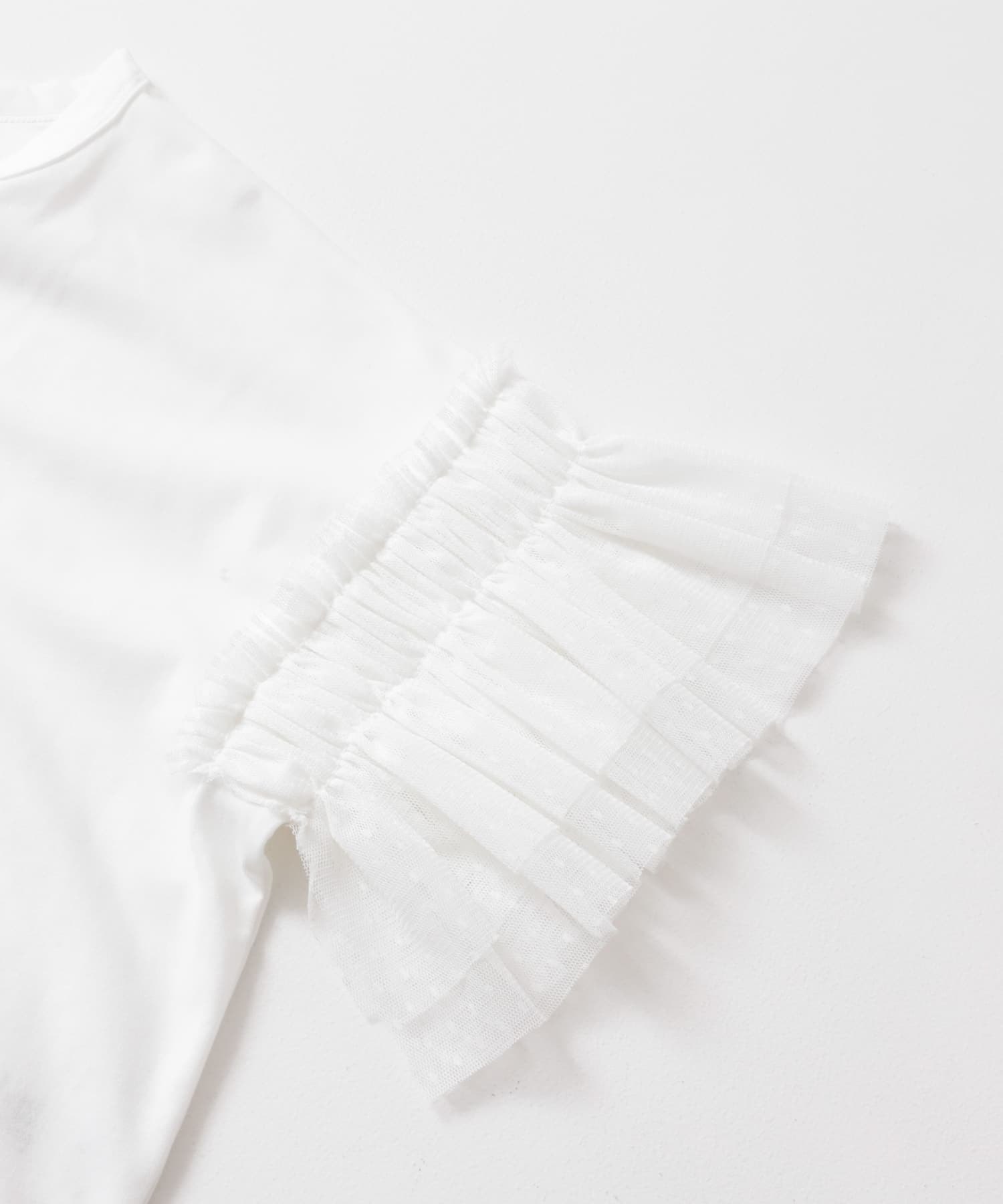 TORRAZZO DONNA　Mesh sleeve T-shirts WHITE FREE