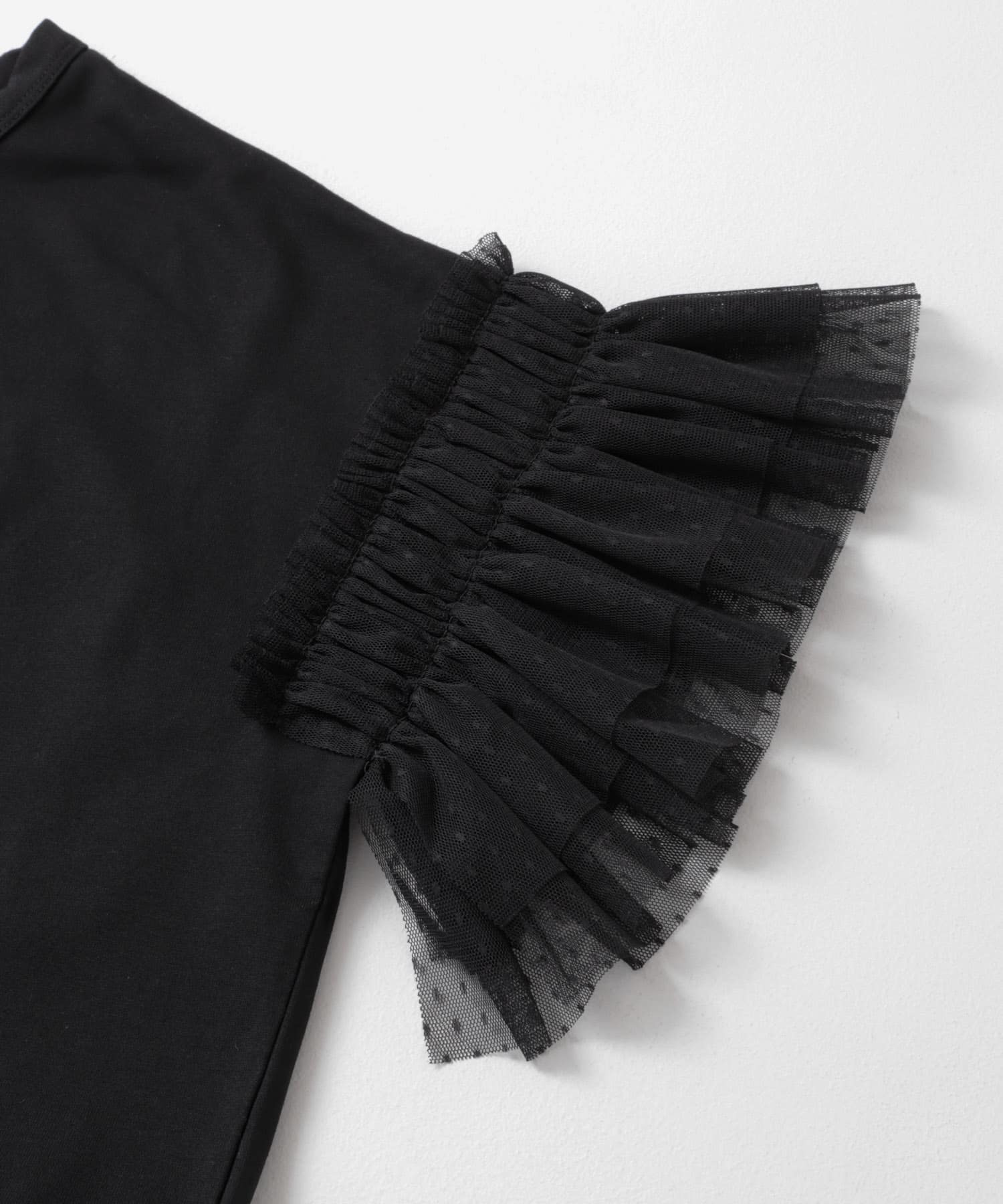 TORRAZZO DONNA　Mesh sleeve T-shirts BLACK FREE