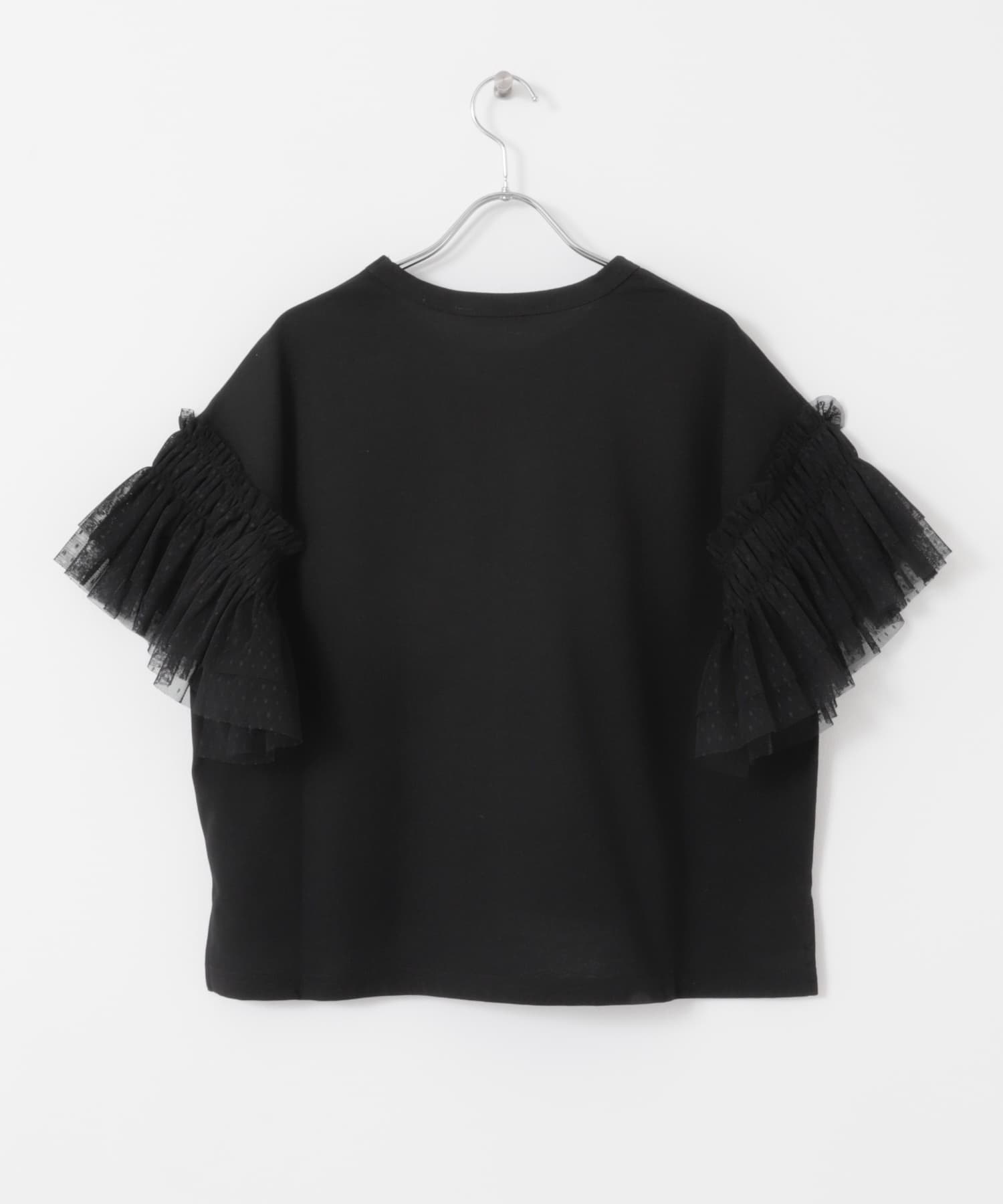 TORRAZZO DONNA　Mesh sleeve T-shirts BLACK FREE