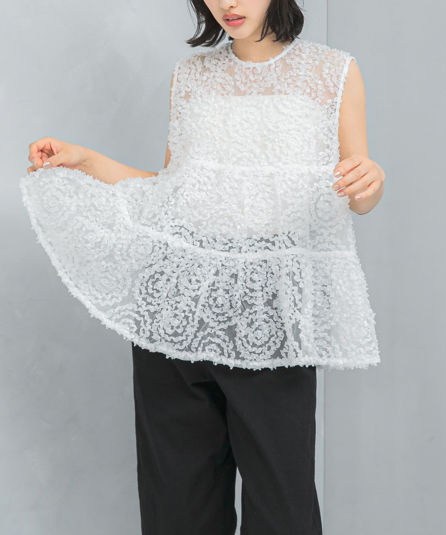 TORRAZZO DONNA　Floral sheer tops