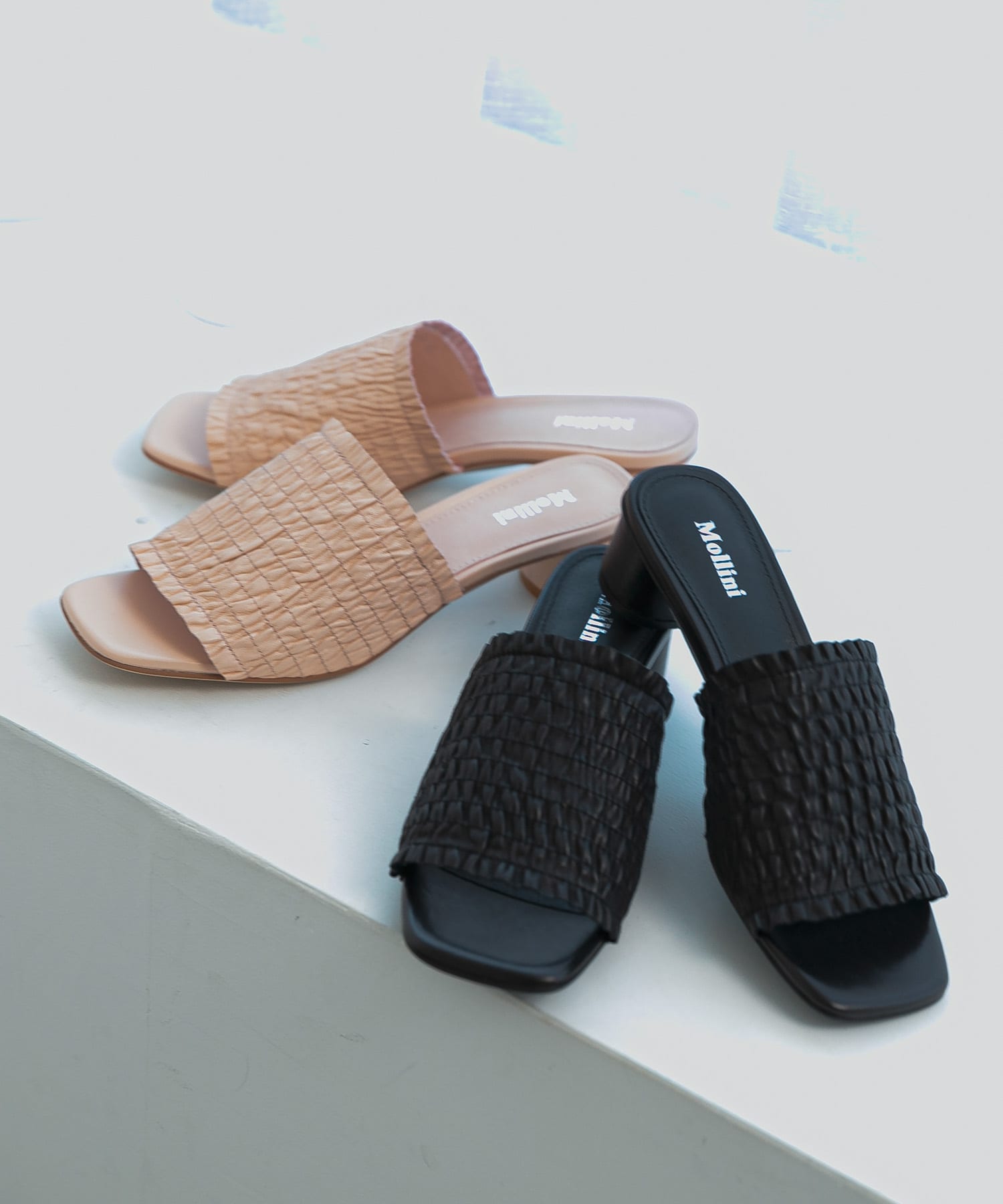 Mollini　ギャザーサンダル BLACK 36