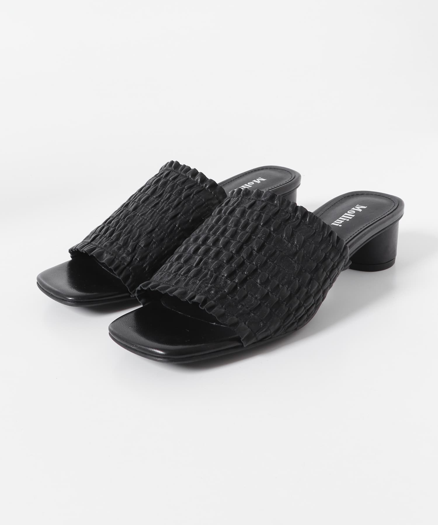 Mollini　ギャザーサンダル BLACK 36