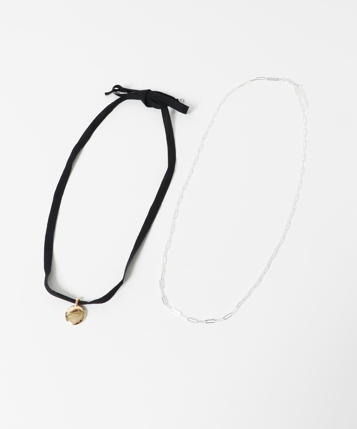 in mood　MEDAL/2P necklace svbk -0