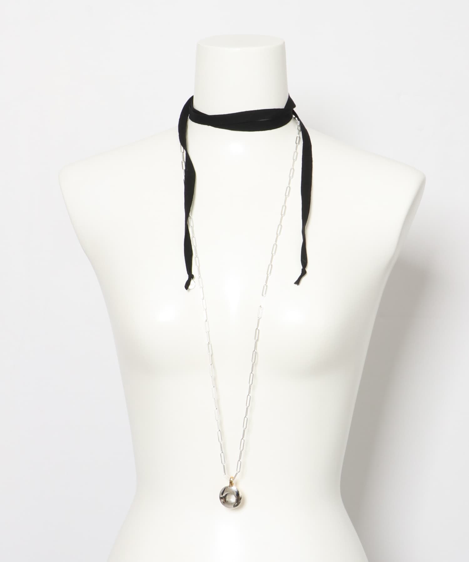 in mood　MEDAL/2P necklace svbk -0