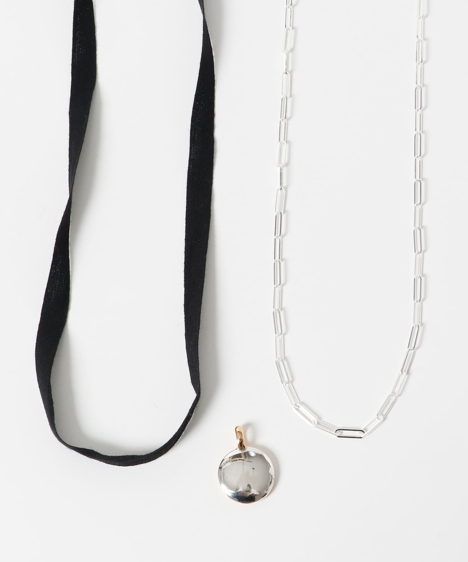 in mood　MEDAL/2P necklace svbk -0