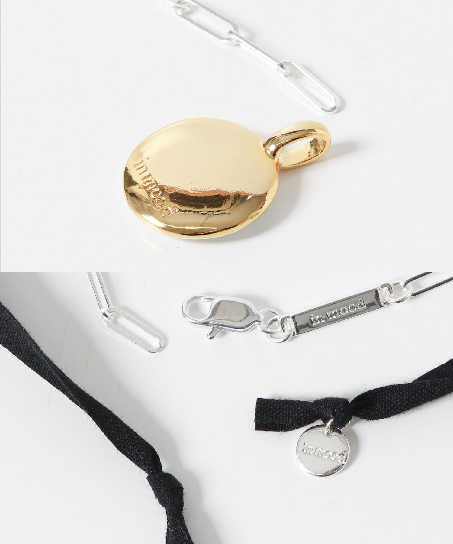 in mood　MEDAL/2P necklace svbk -0
