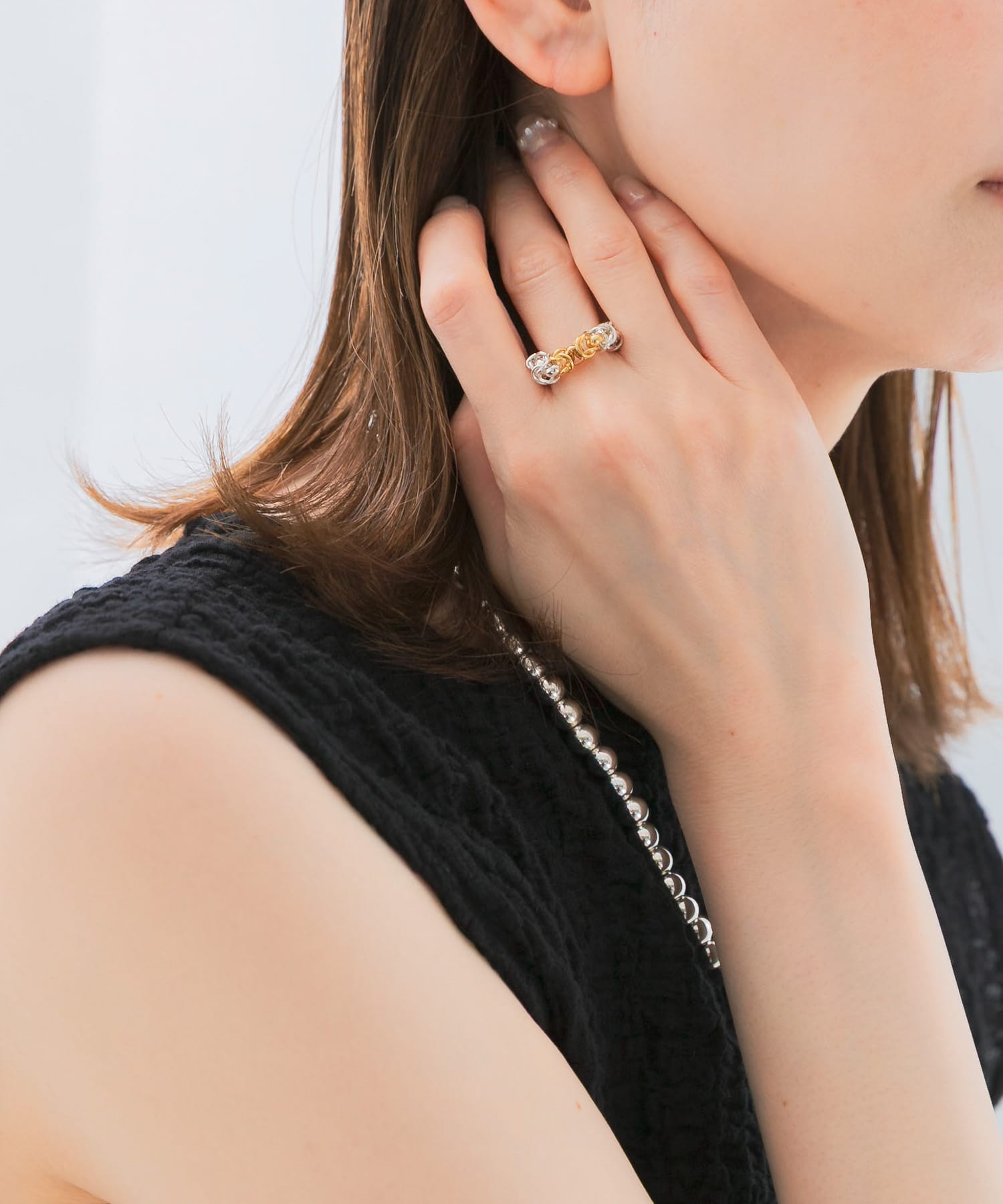 in mood　HAND MADE chain  ring mix -