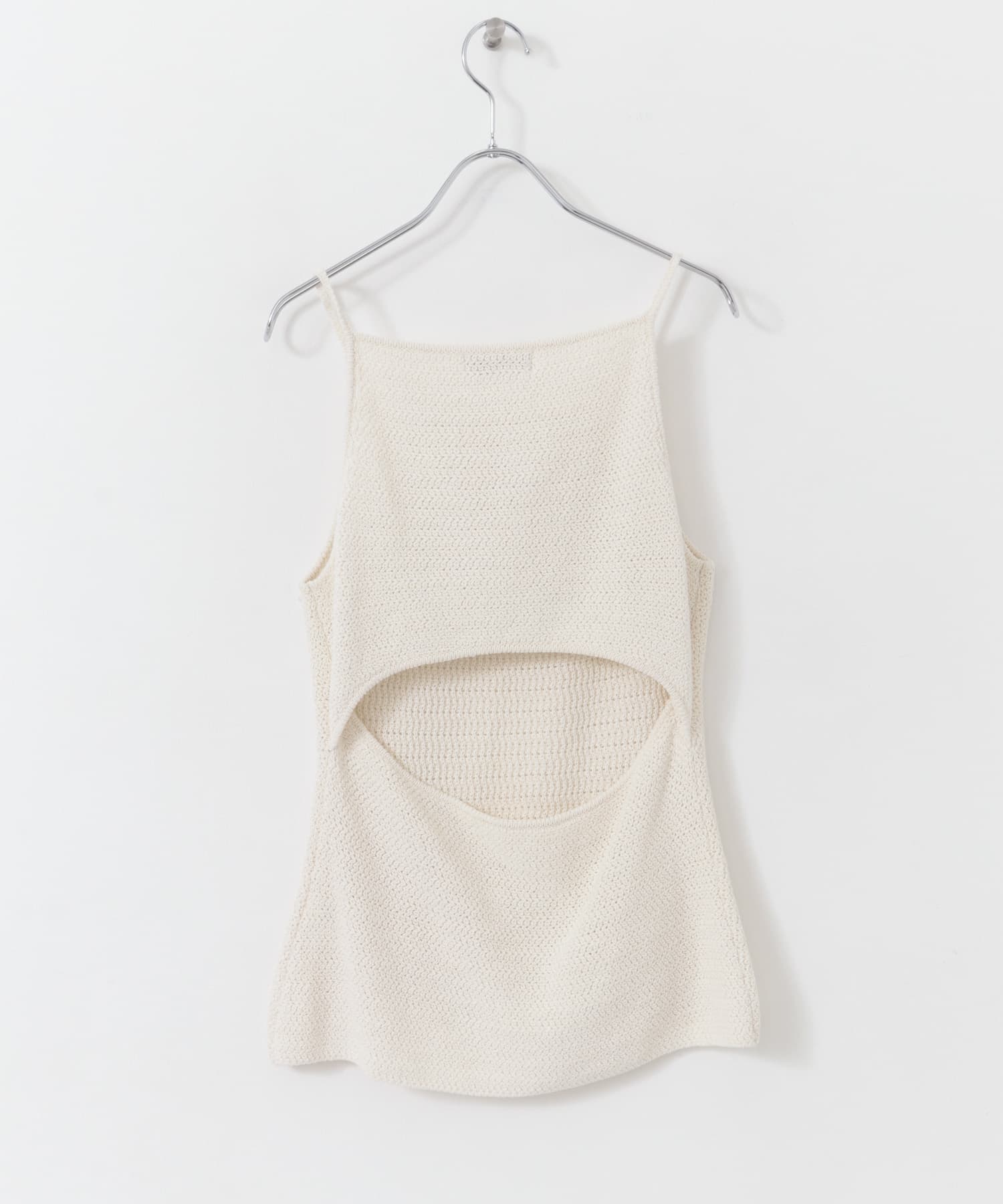 le　CROCHET BACKPOINT TOP ECRU FREE