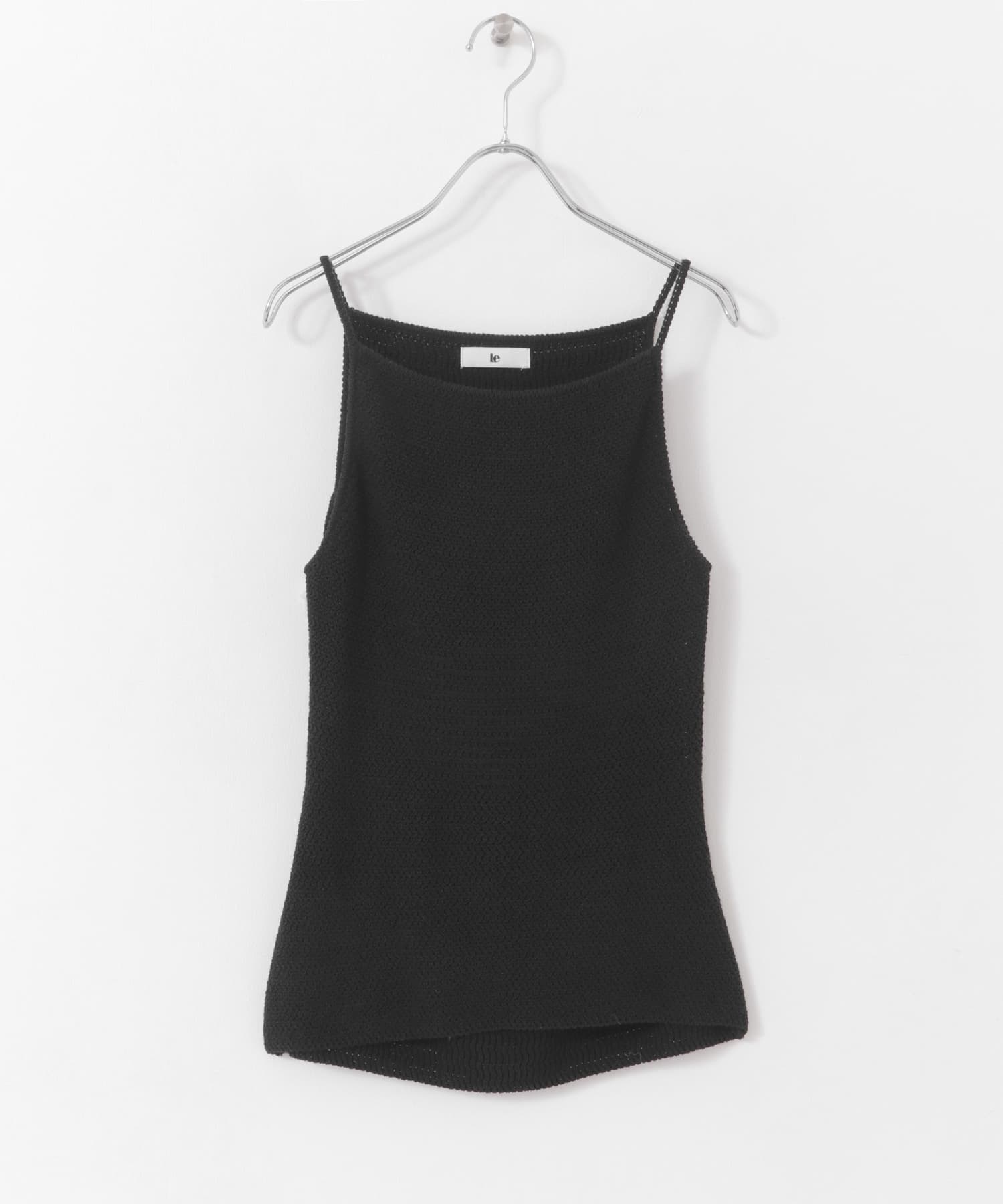 le　CROCHET BACKPOINT TOP BLACK FREE