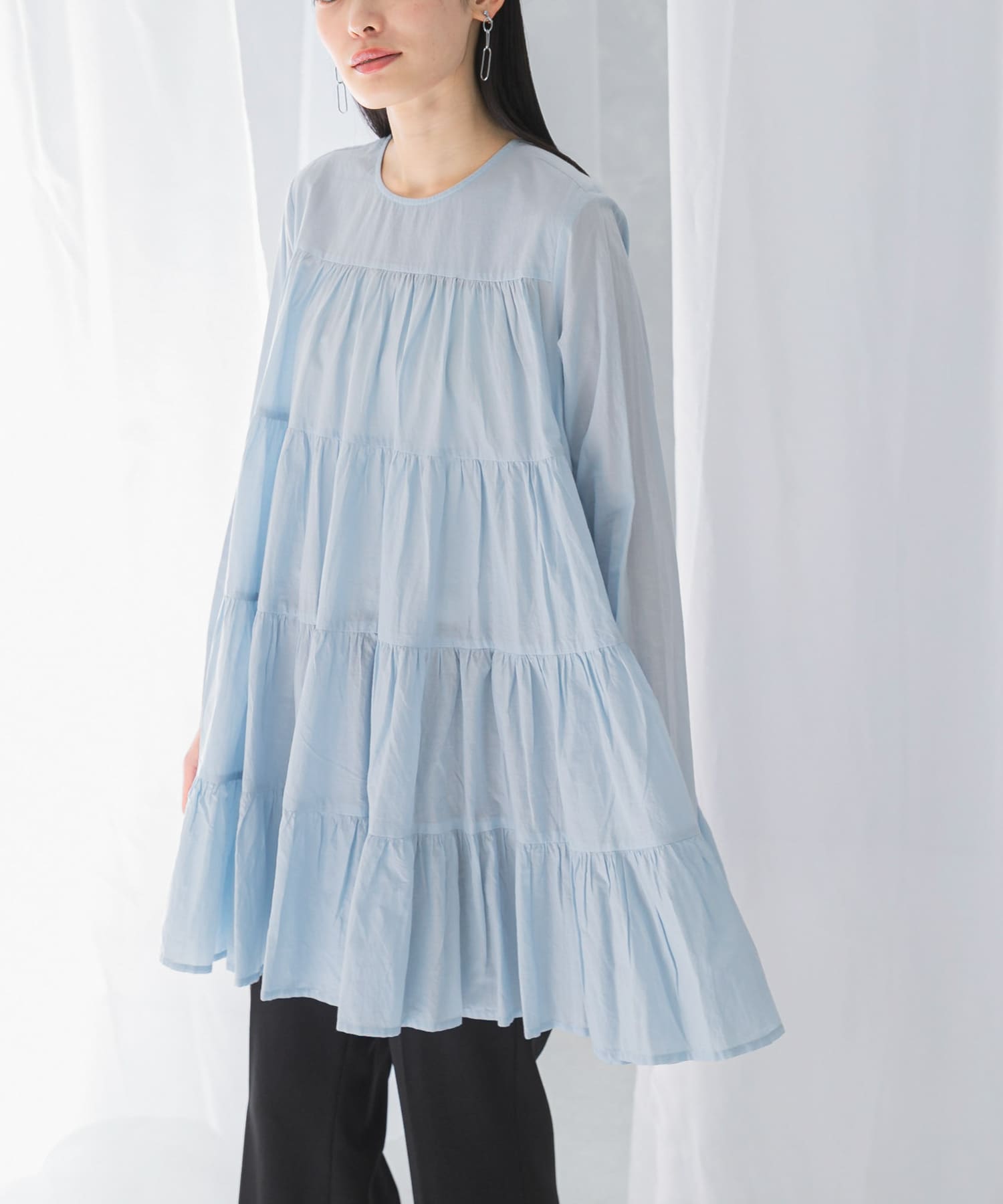 normment　COTTON VOIL TIERED TUNIC