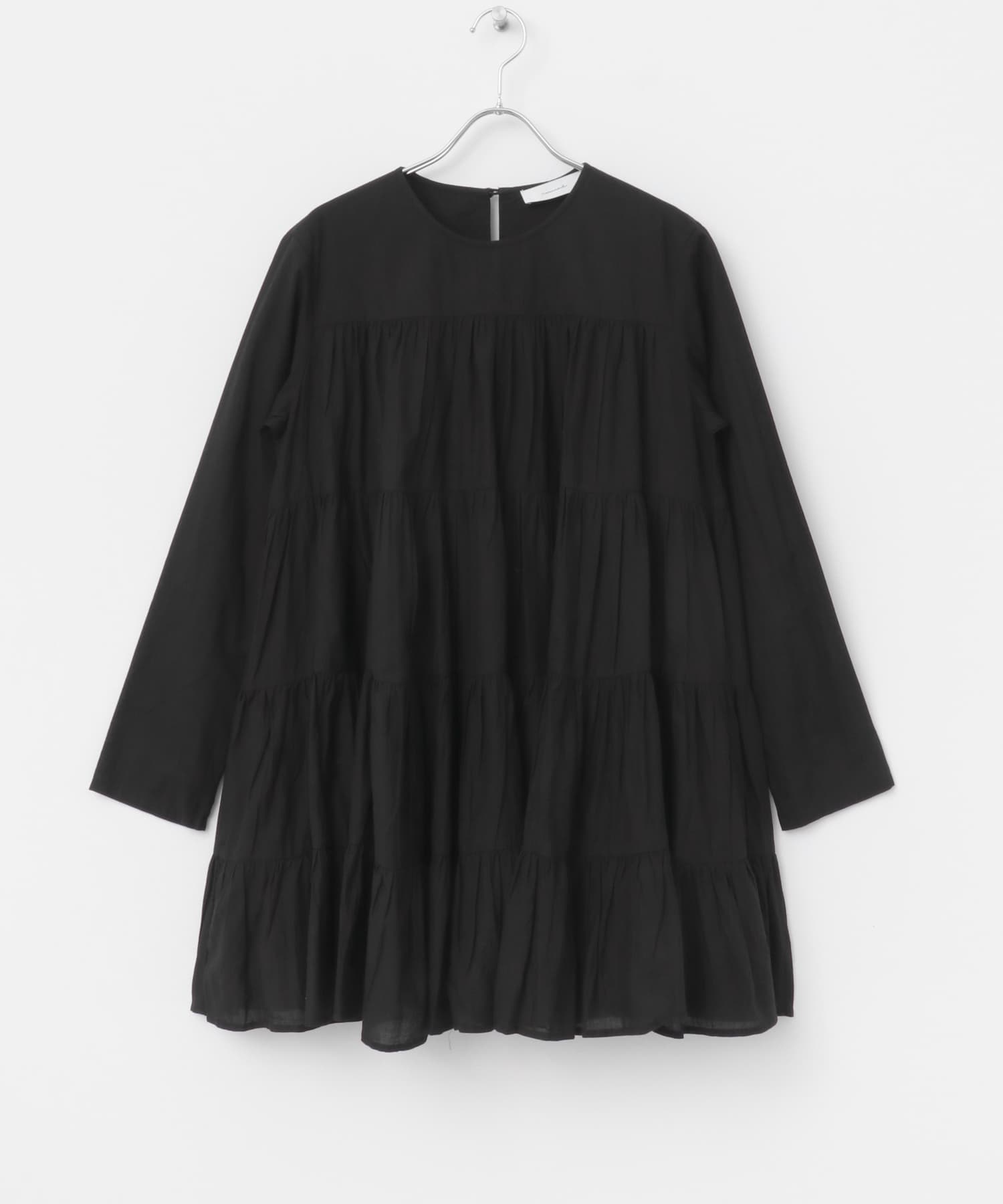 normment　COTTON VOIL TIERED TUNIC BLACK one