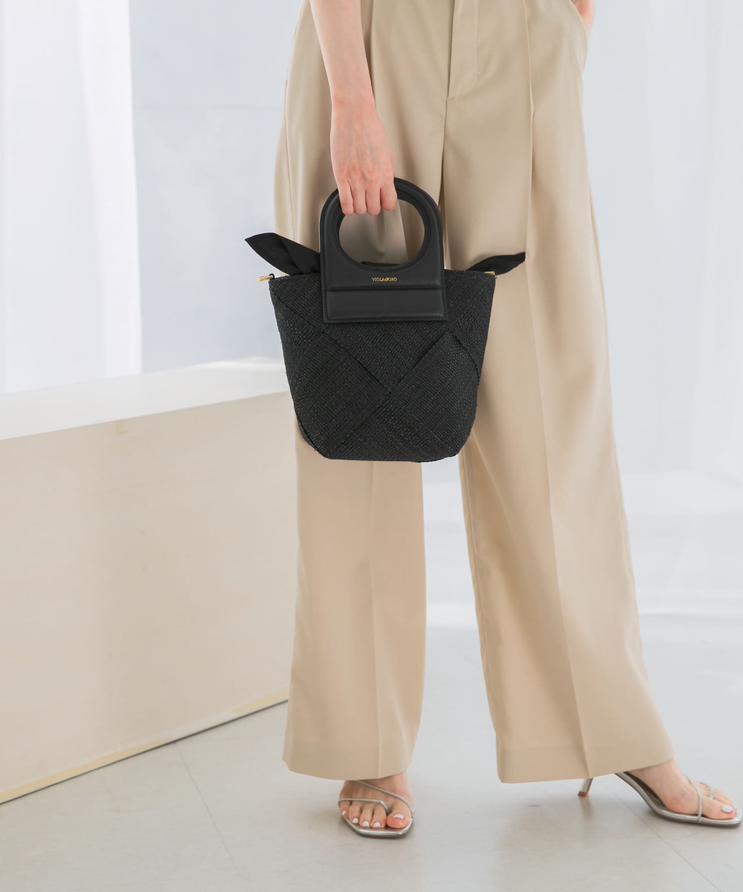 VIOLAd’ORO　アバカメッシュミニバッグ BLK BLK -