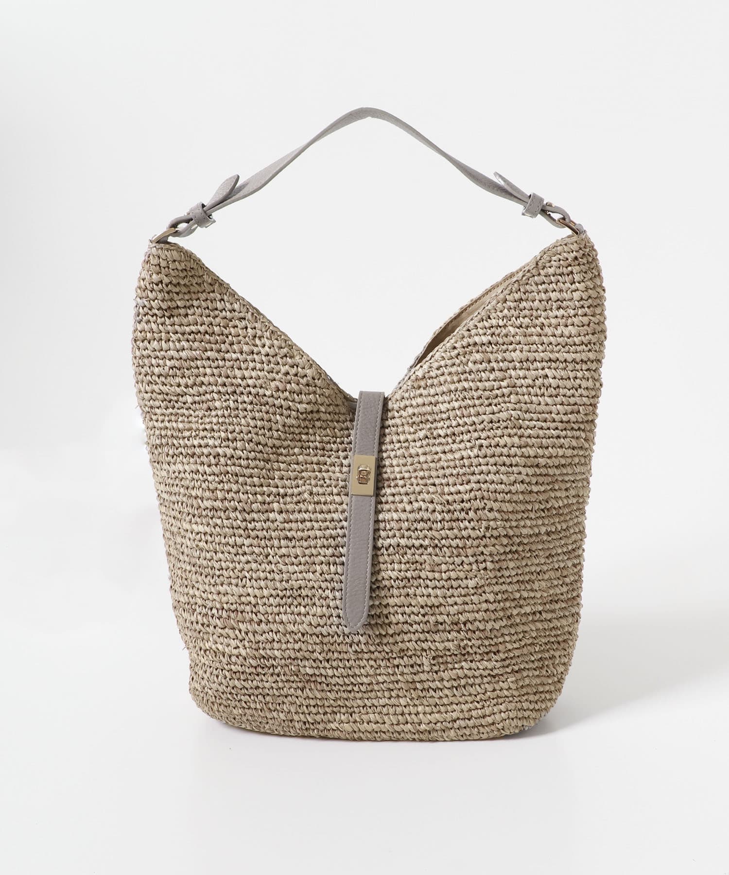 VIOLAd’ORO　ラフィアワンショルダーバッグ WASH BROWN -